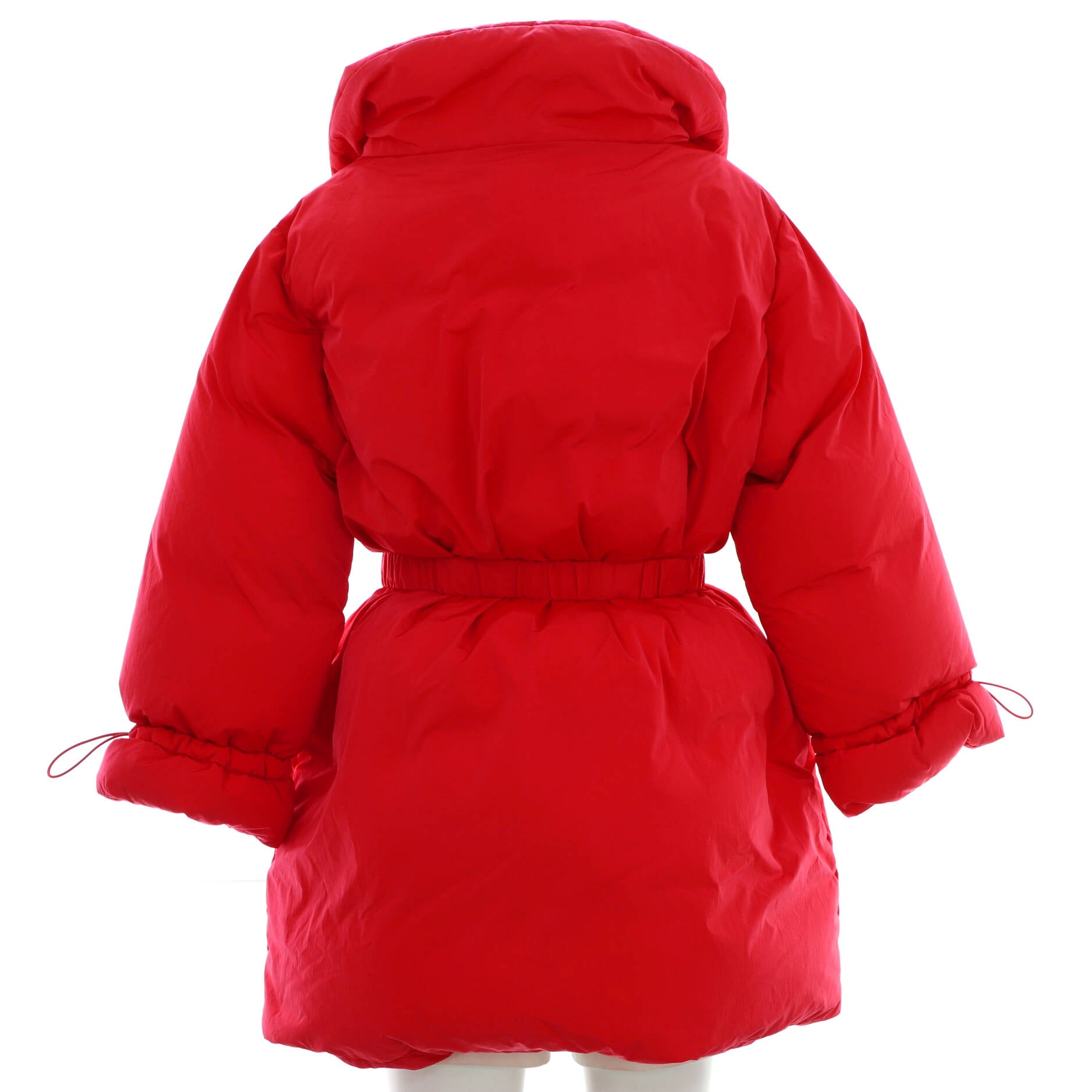 Women's Pearl Chained CC Belted Puffer Coat Quilted Polyamide with Down Blend