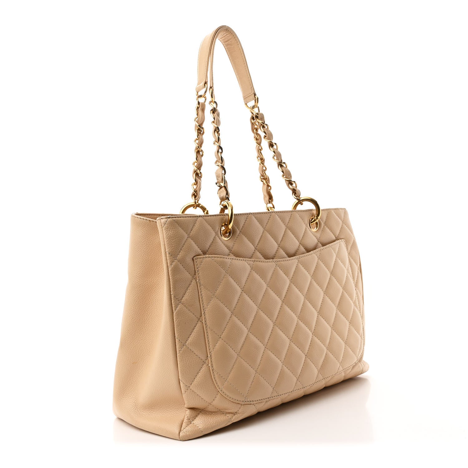 Caviar Quilted Grand Shopping Tote GST Beige Clair