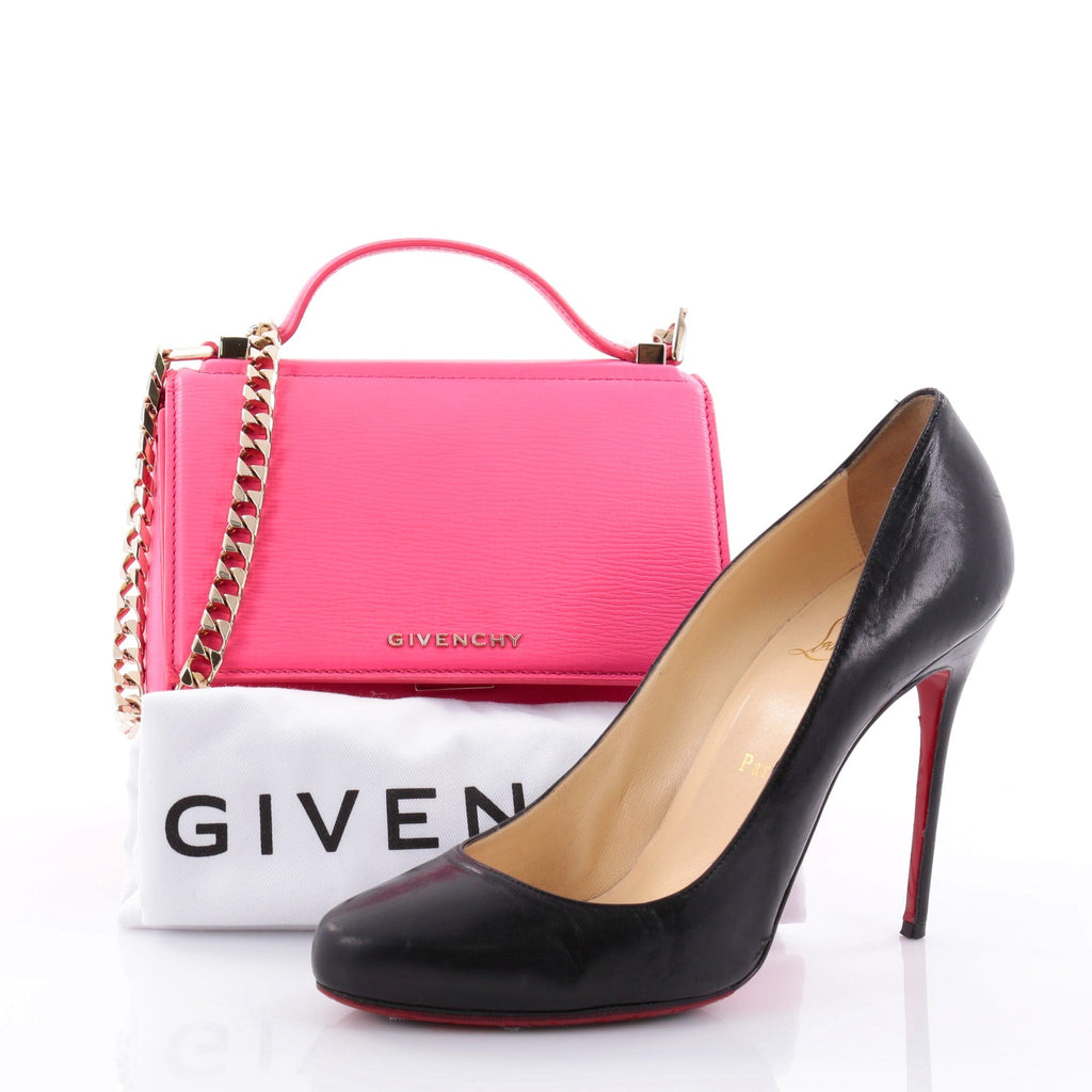 Chain Pandora Box Handbag Leather Mini