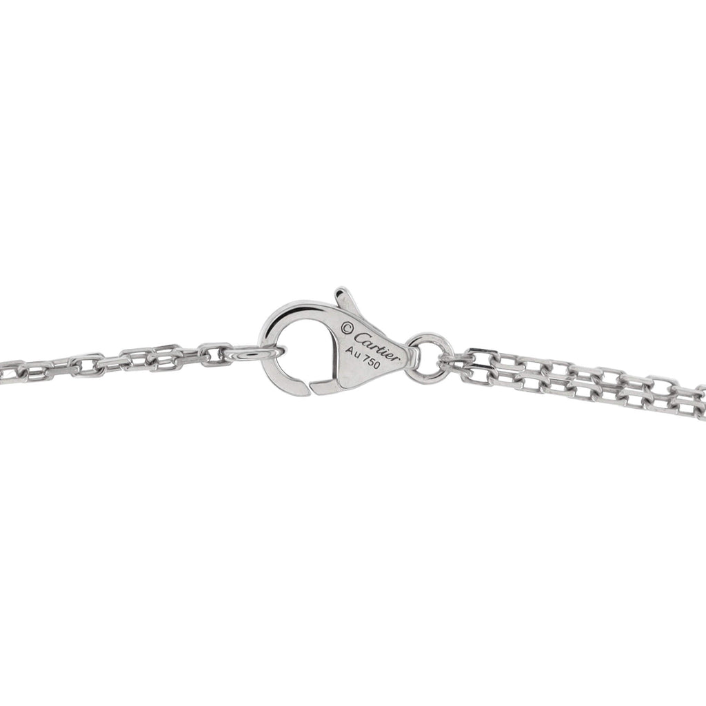 2 Diamonds Love Pendant Necklace 18K White Gold with Diamonds