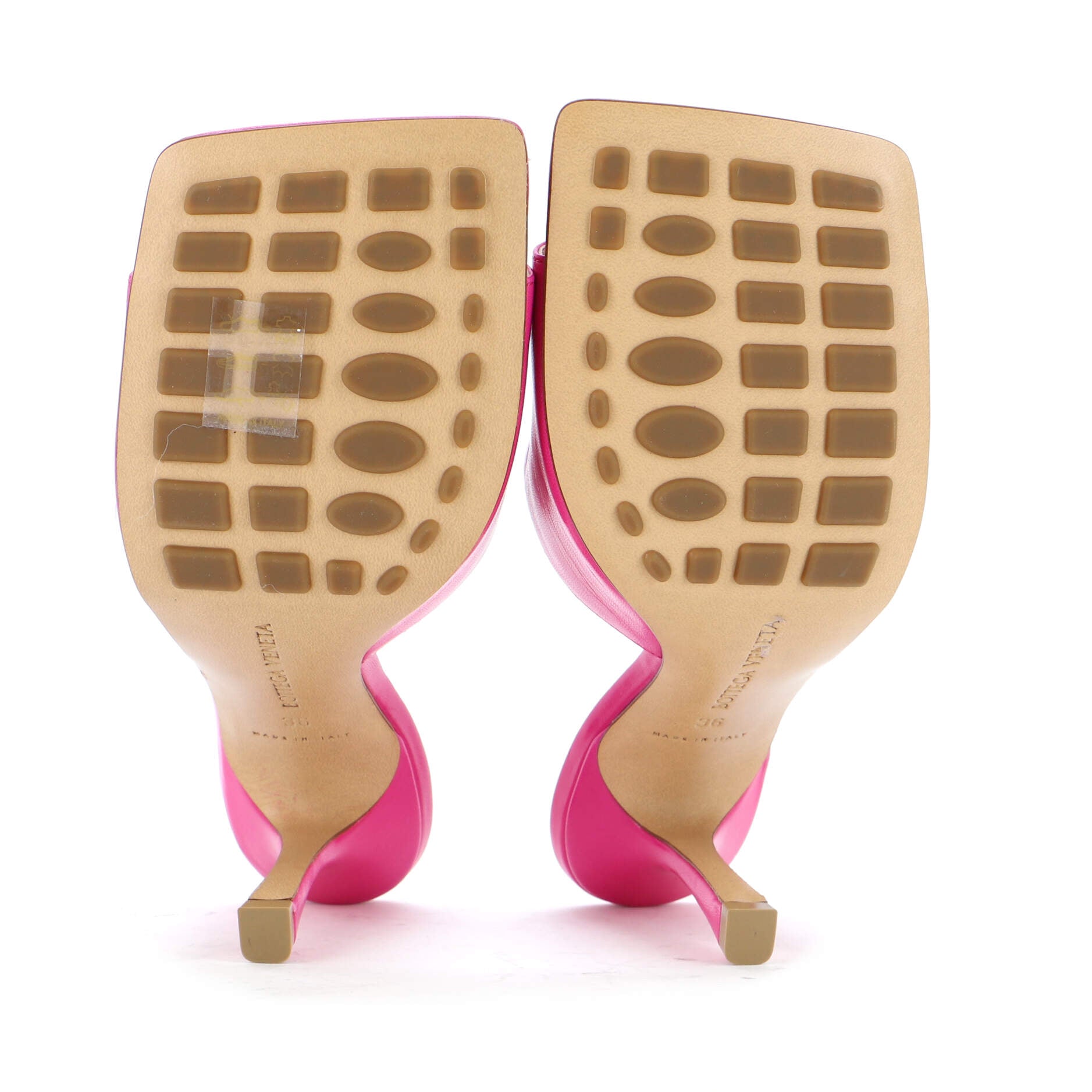 Women's Stretch Mule Heeled Sandals Leather