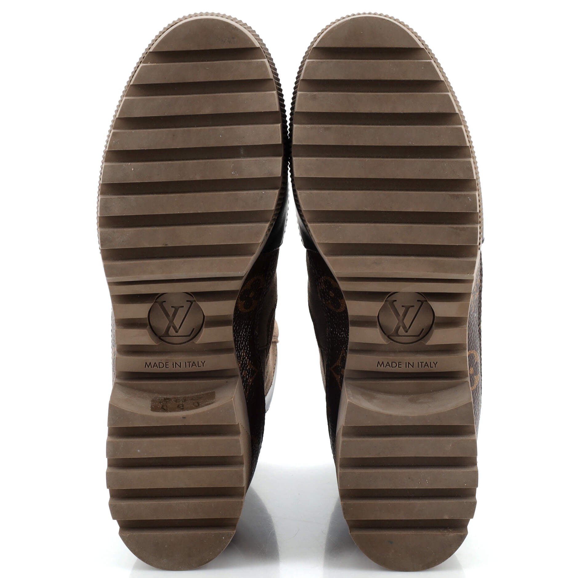 Women's Laureate Platform Desert Boots Suede with Monogram Canvas