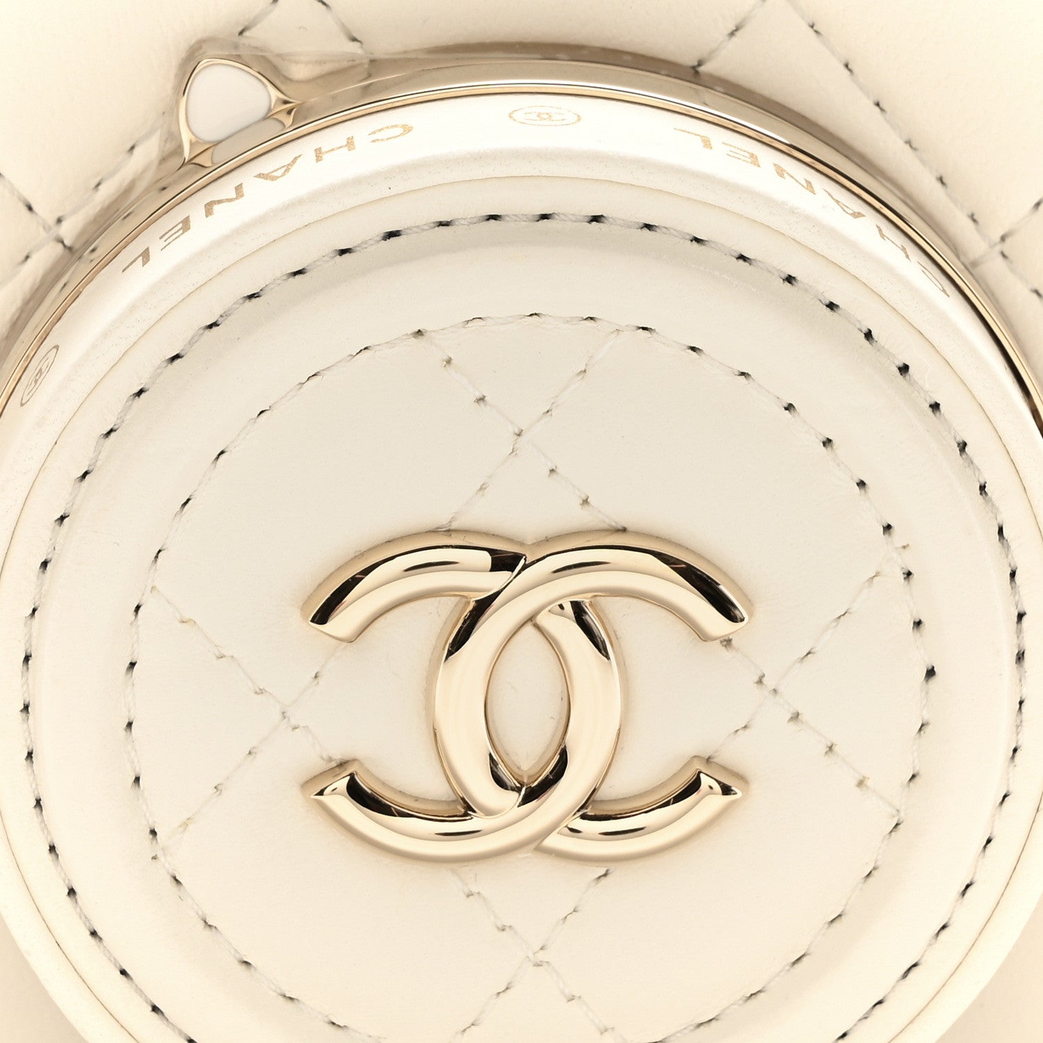 Lambskin Quilted Coco  Bag White