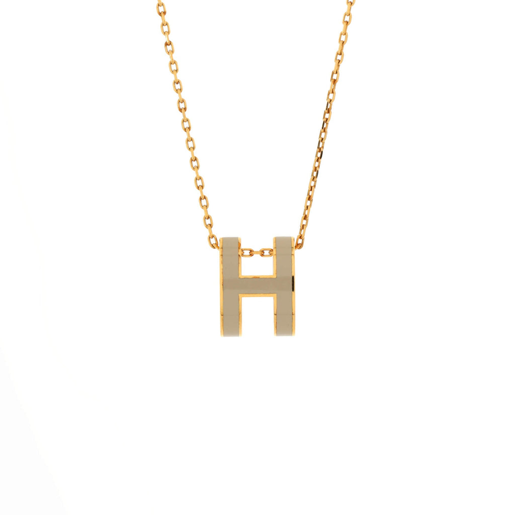 Pop H Pendant Chain Necklace Metal and Enamel Mini