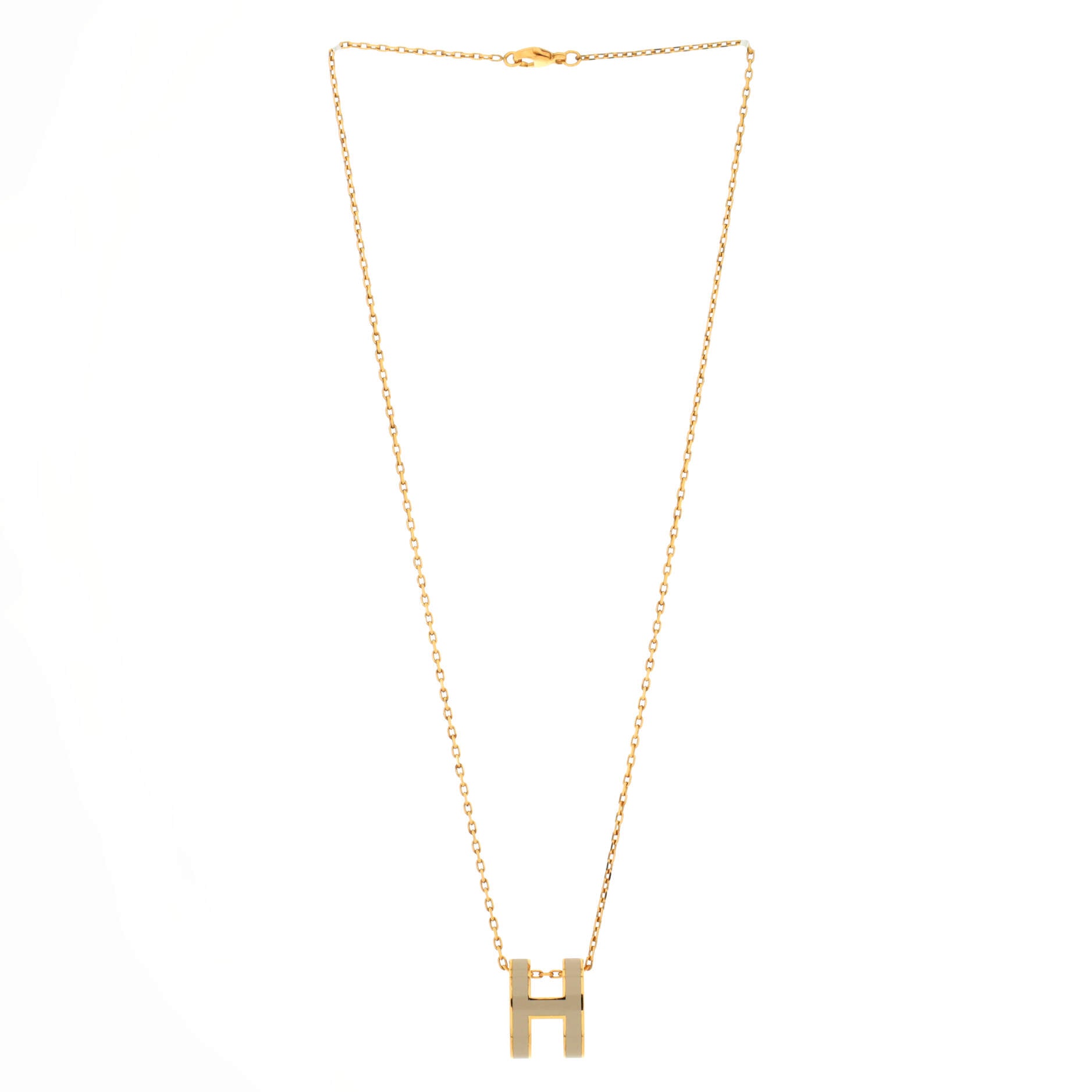 Pop H Pendant Chain Necklace Metal and Enamel Mini