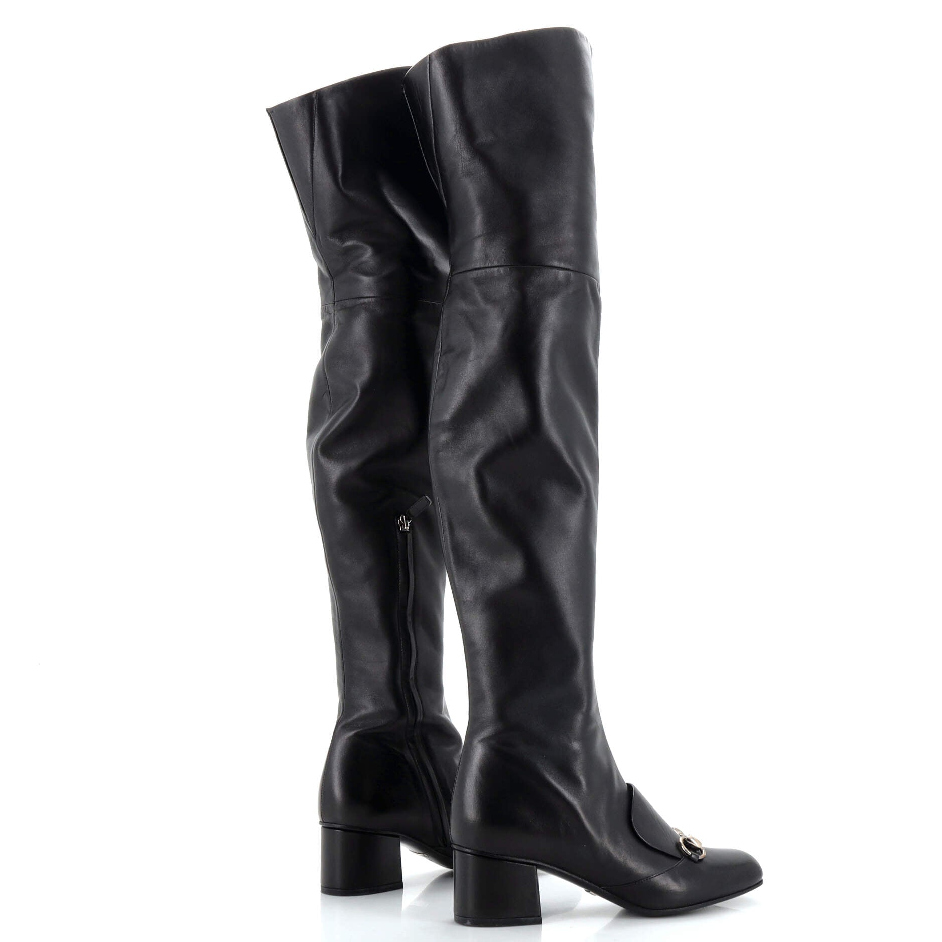 Women's Lillian Horsebit Knee High Heeled Boots Leather