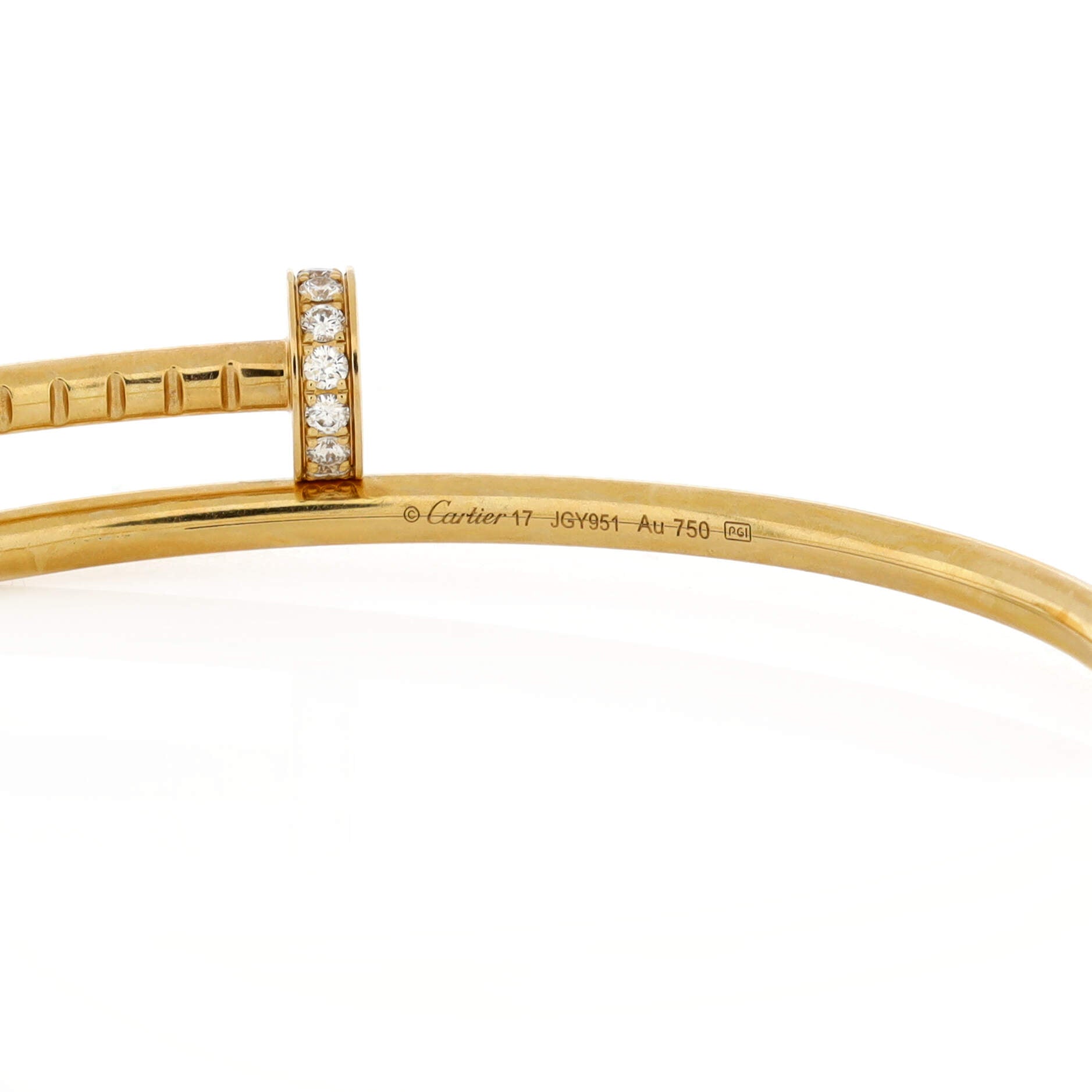 Juste un Clou Bracelet 18K Yellow Gold with Diamonds Small