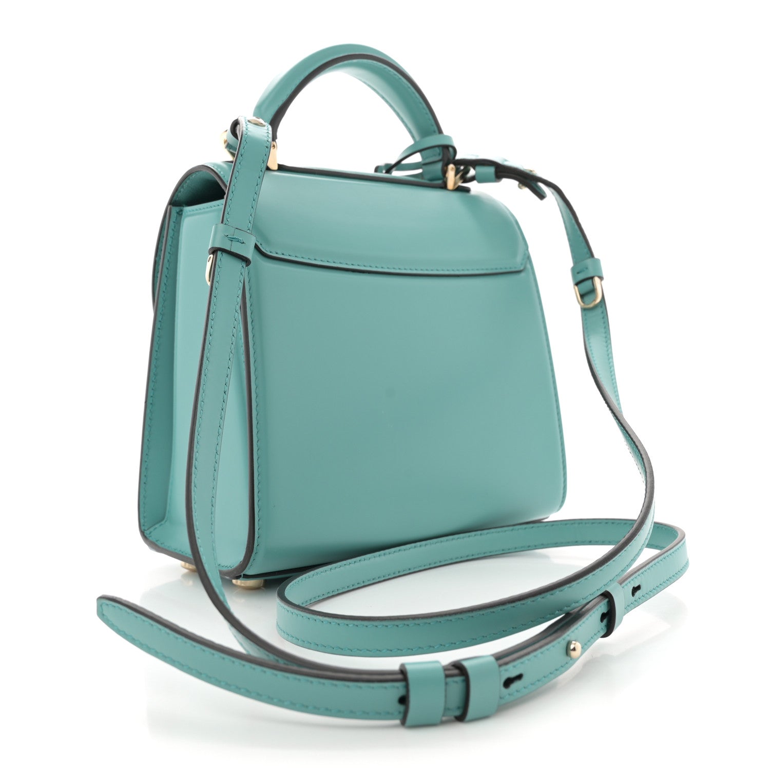 Smooth Calfskin Mini Boxyz Tyrone Turquoise