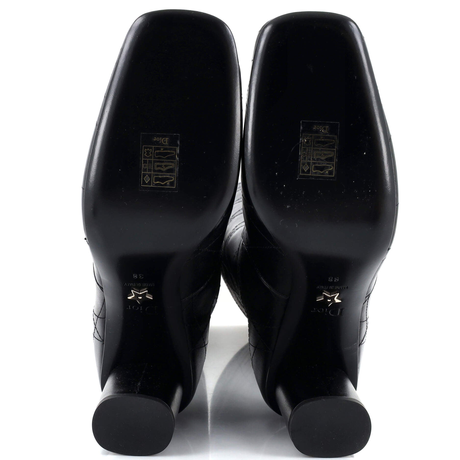 Women's D-Shadow Heeled Tall Boots Cannage Stitch Calfskin