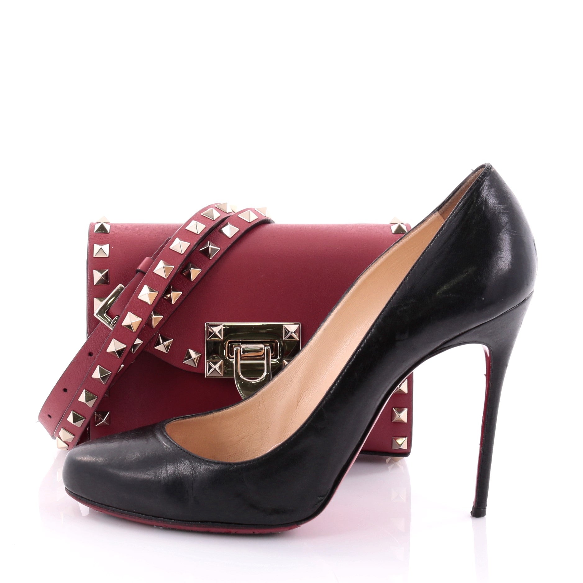 Rockstud Flip Lock Flap Bag Leather Mini