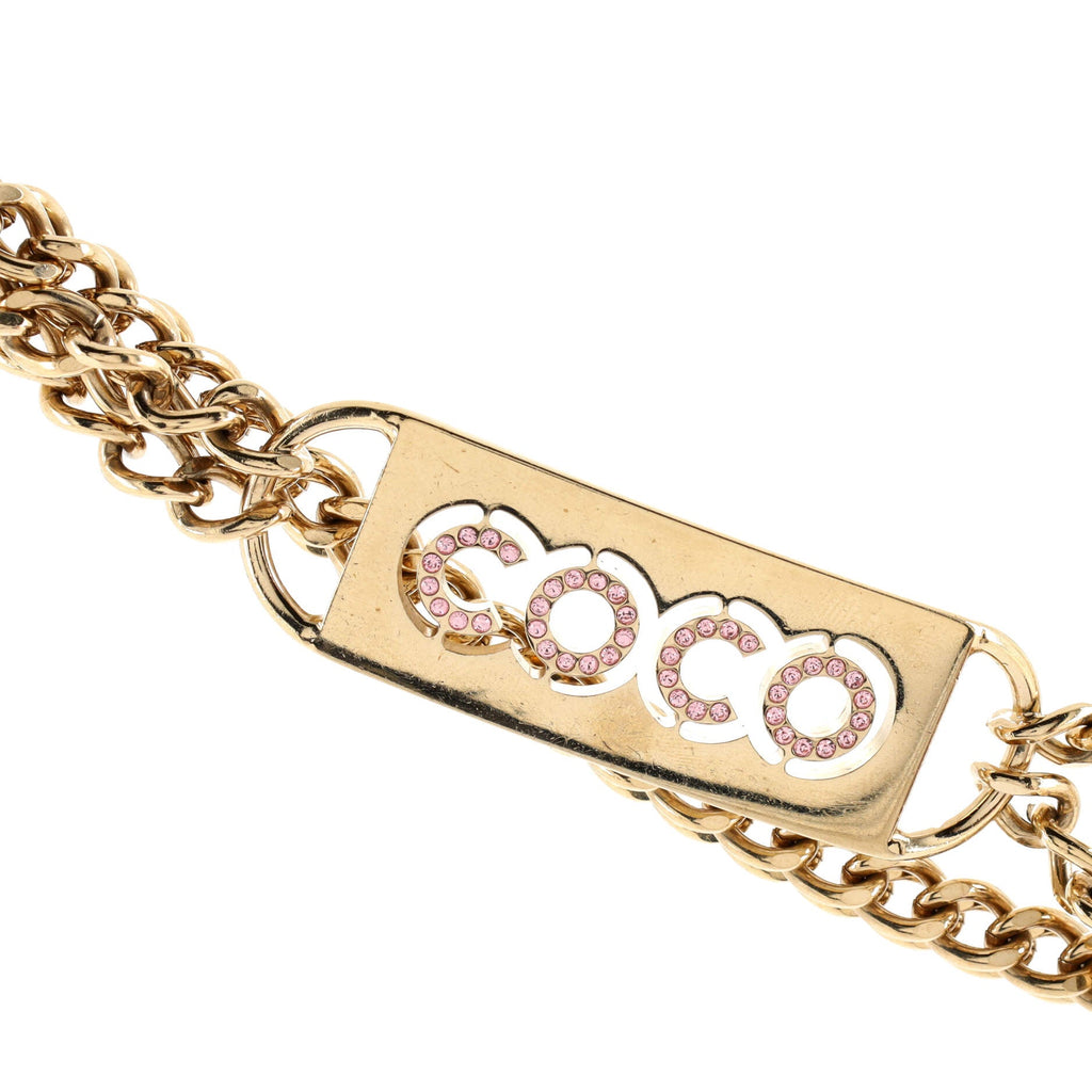 Coco Double Chain Belt Metal with Crystals 80