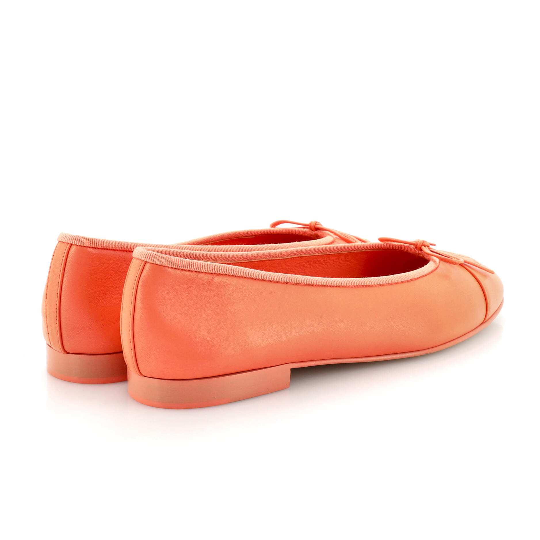 Women's CC Cap Toe Bow Ballerina Flats Leather