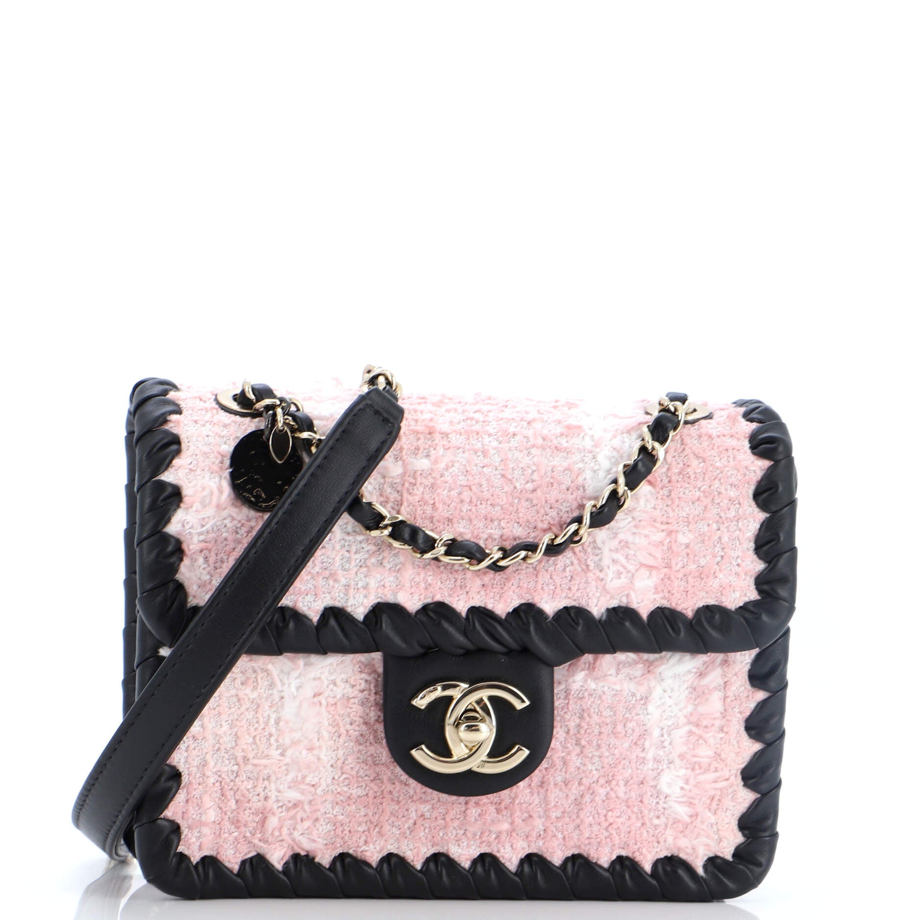 My Own Frame Flap Bag Quilted Tweed with Braided Calfskin Mini