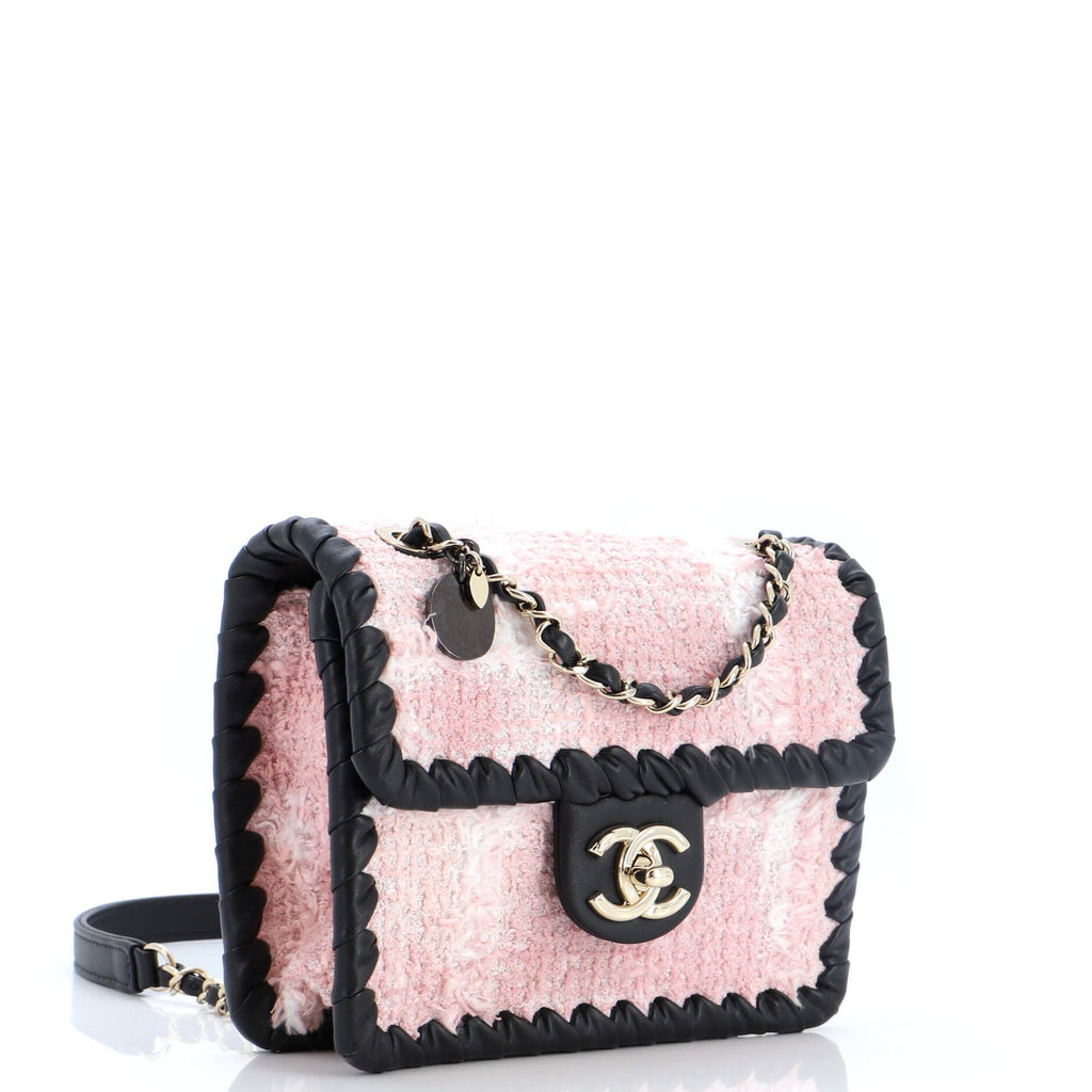 My Own Frame Flap Bag Quilted Tweed with Braided Calfskin Mini