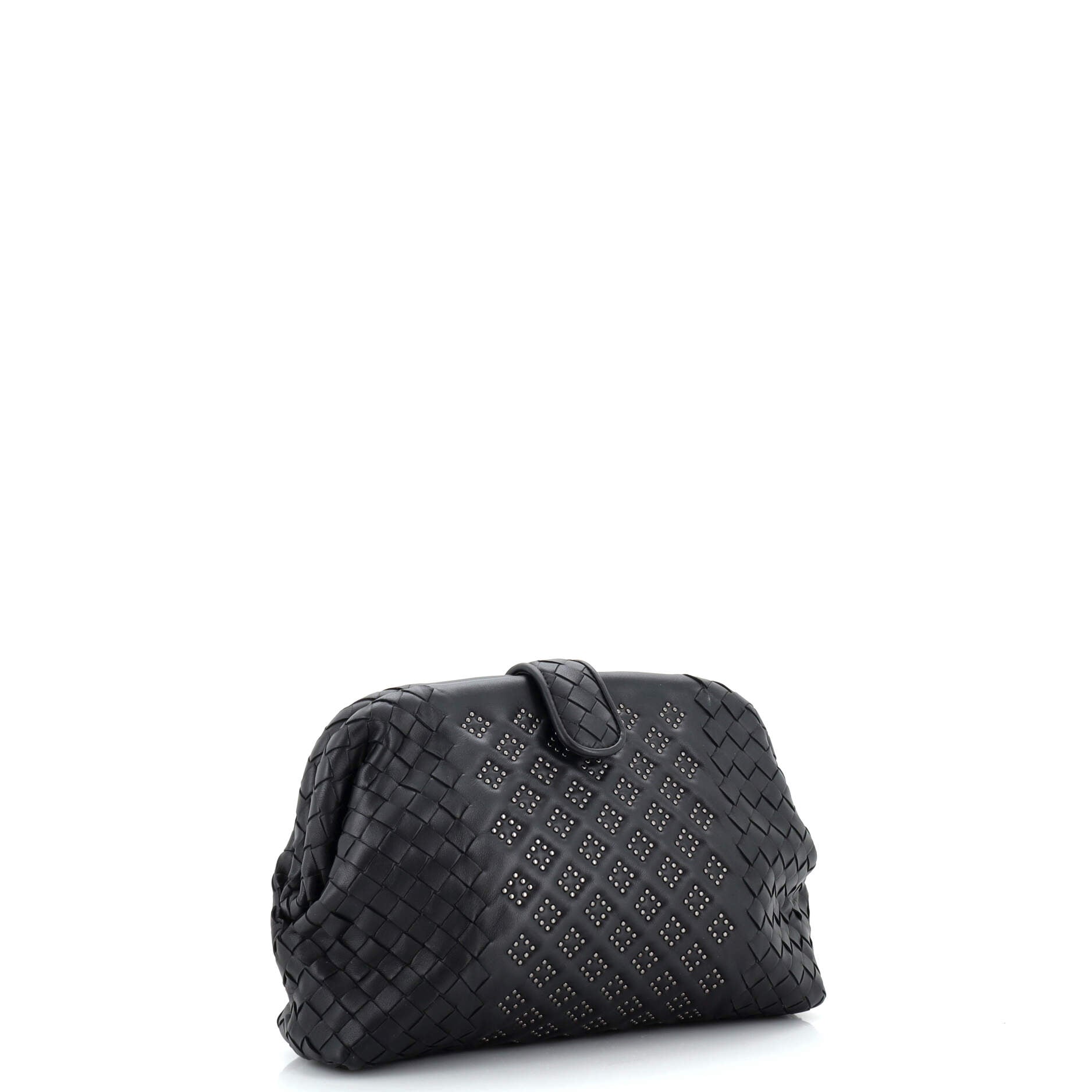 Lauren 1980 Clutch Studded Leather with Intrecciato Detail
