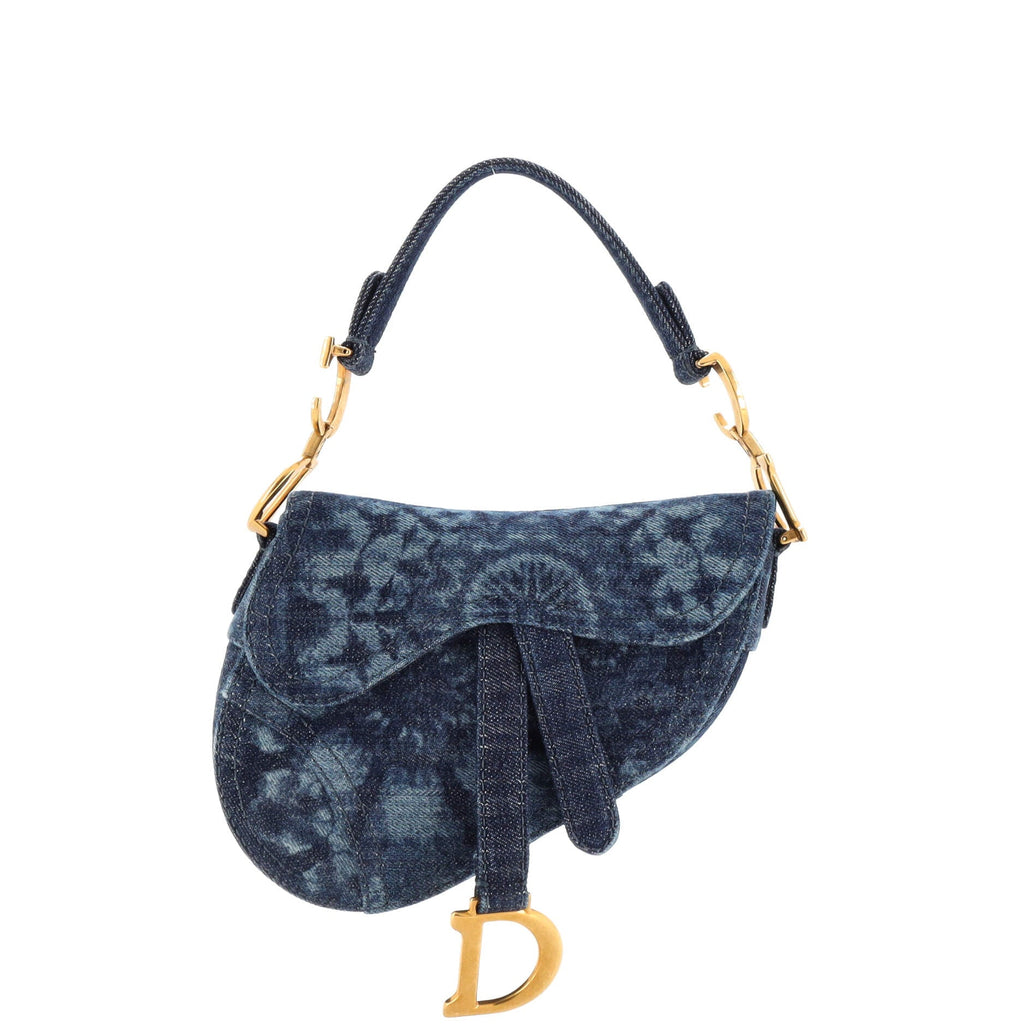 Saddle Handbag Tie Dye Printed Denim Mini