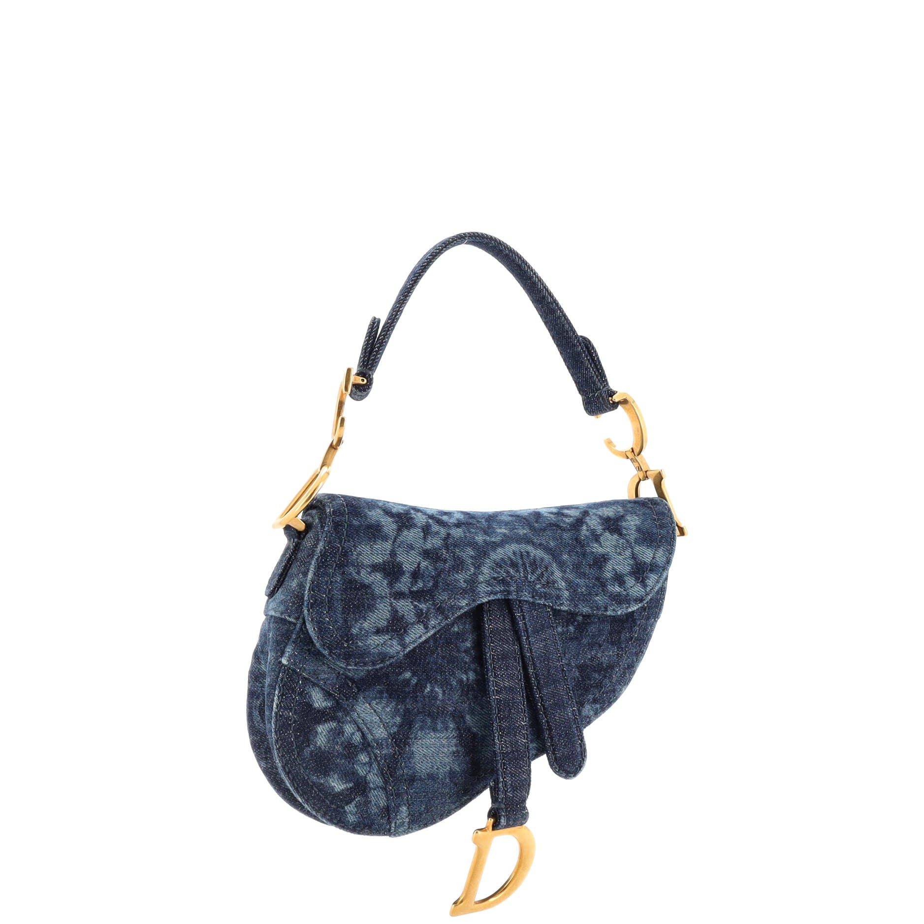 Saddle Handbag Tie Dye Printed Denim Mini