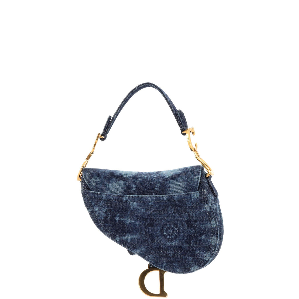 Saddle Handbag Tie Dye Printed Denim Mini