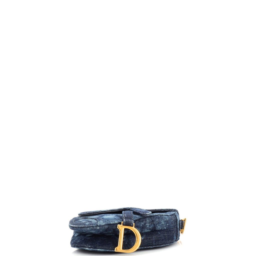 Saddle Handbag Tie Dye Printed Denim Mini
