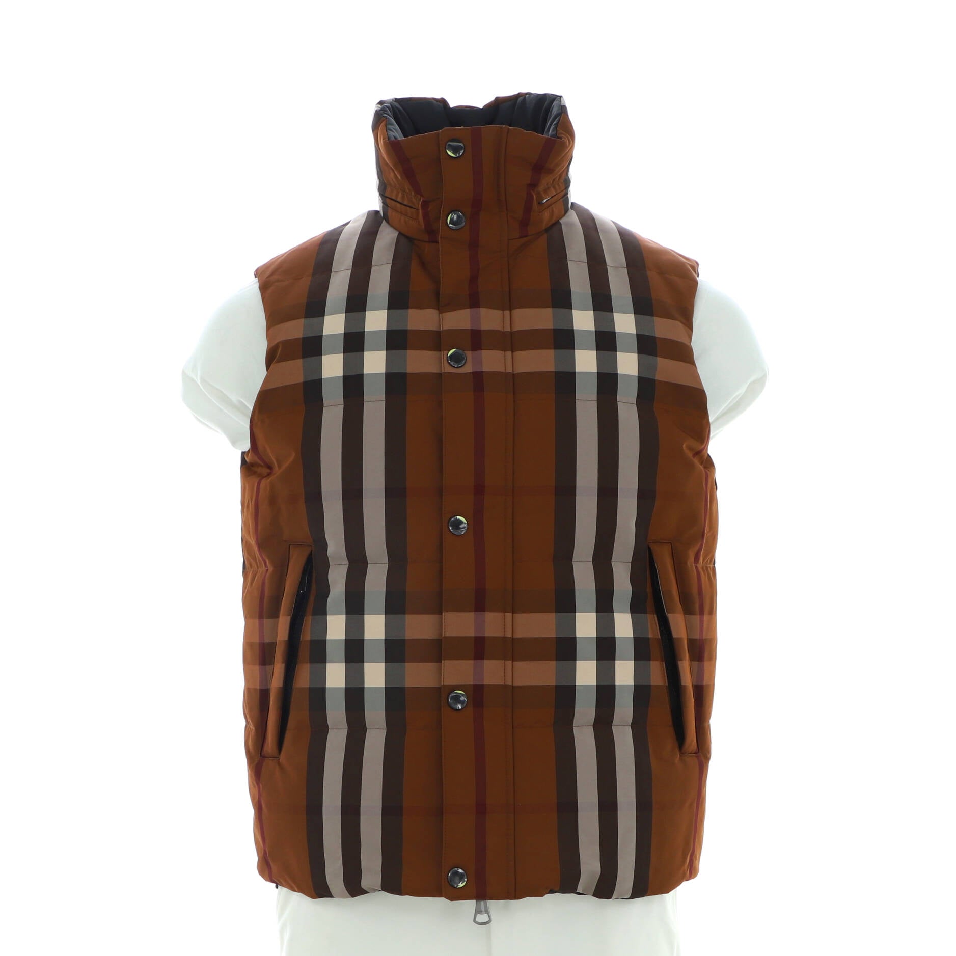 Men's Dowling Reversible Puffer Vest Quilted House Check Nylon with Down