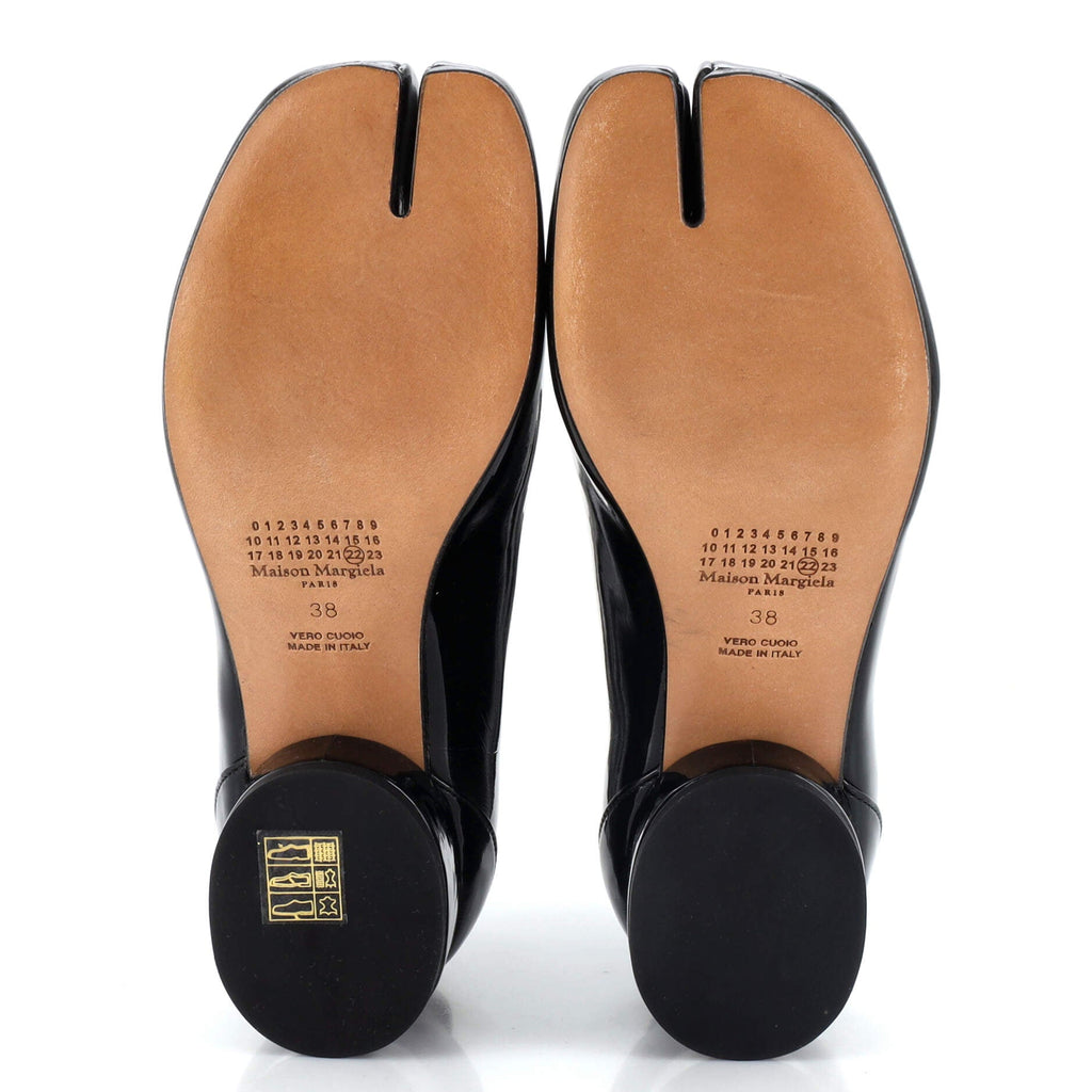 Women's Tabi Block Heel Sock Boots Patent
