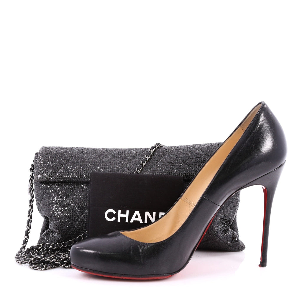 Chain Clutch Quilted Sequin