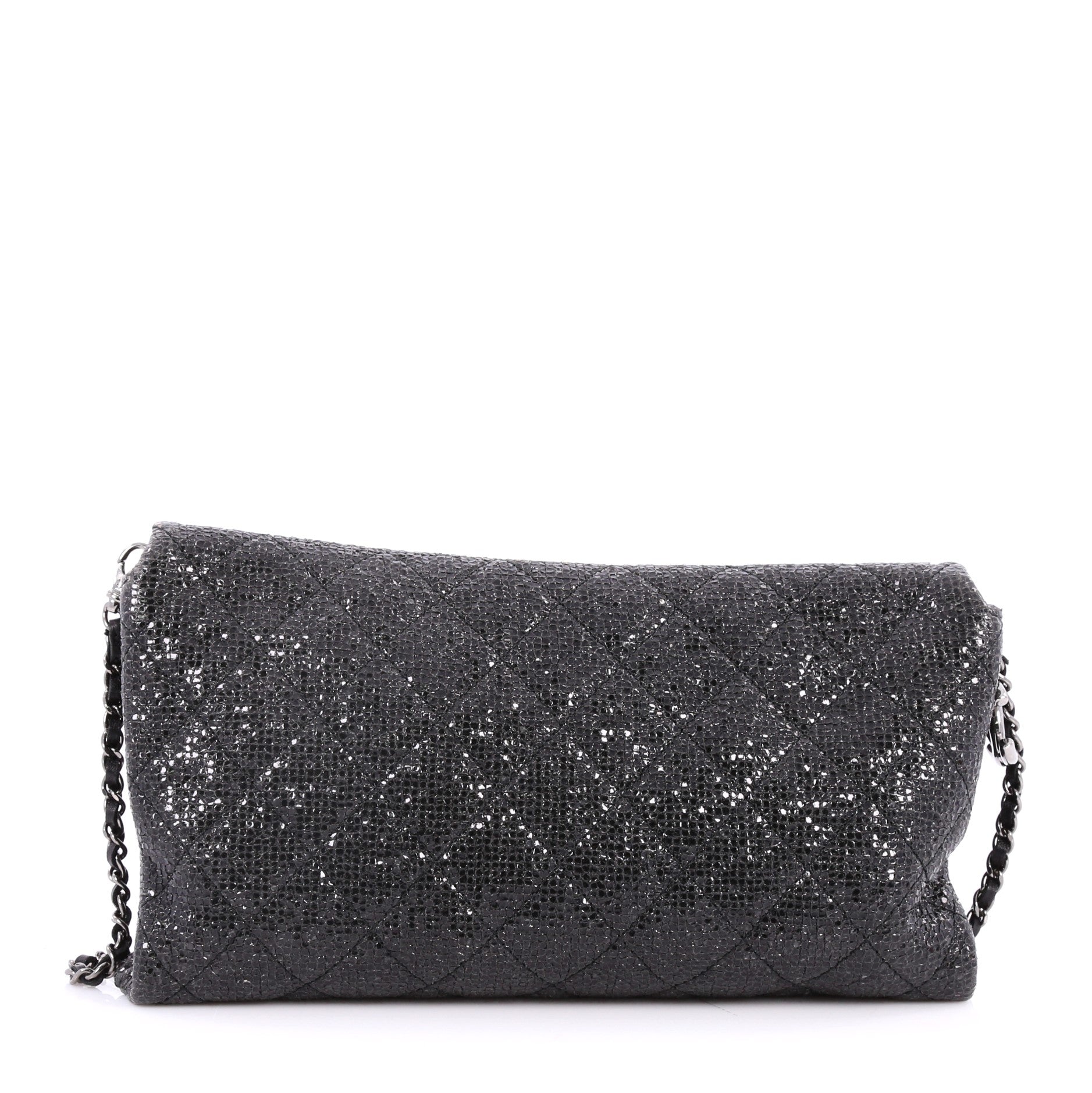 Chain Clutch Quilted Sequin