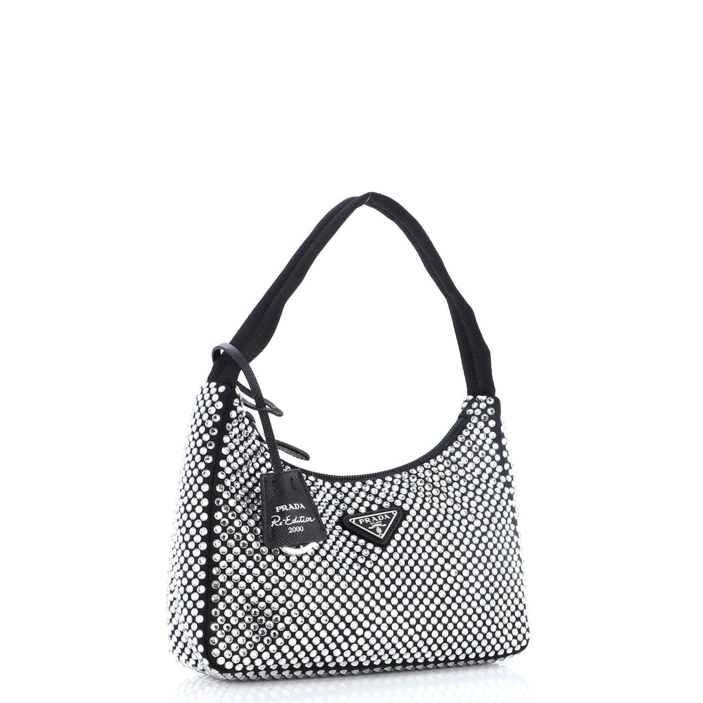 Re-Edition 2000 Hobo Crystal Embellished Satin Mini