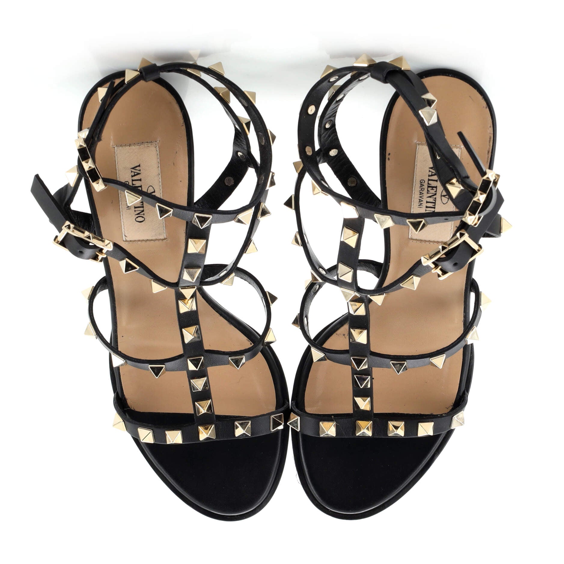 Women's Rockstud Caged Block Heel Sandal Leather