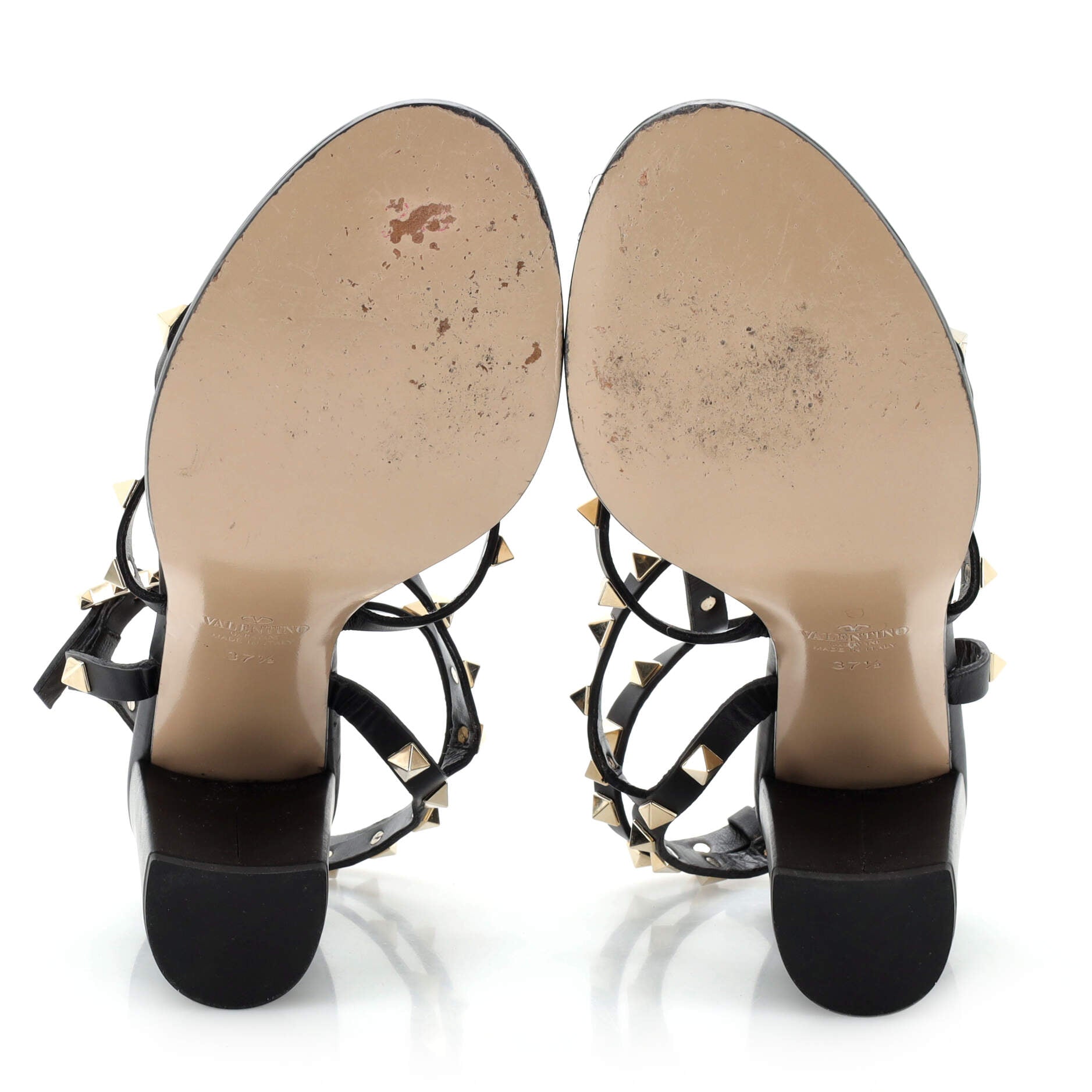 Women's Rockstud Caged Block Heel Sandal Leather