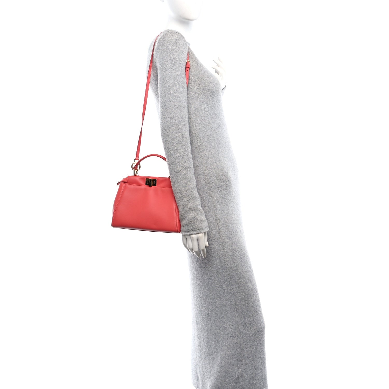 Nappa Stacked Bar Mini Peekaboo Iconic Satchel Lampone