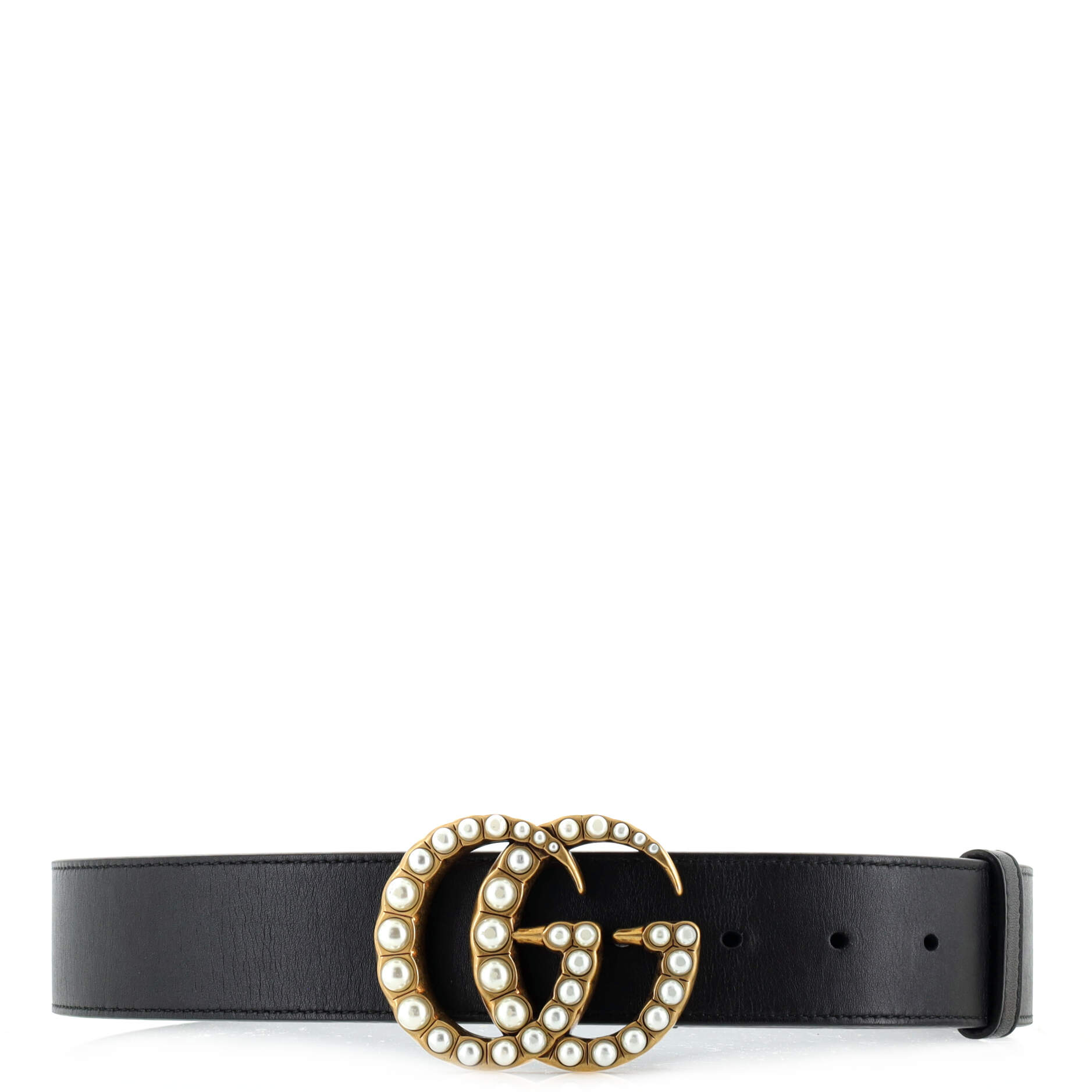 Pearly GG Marmont Belt Leather Wide 80