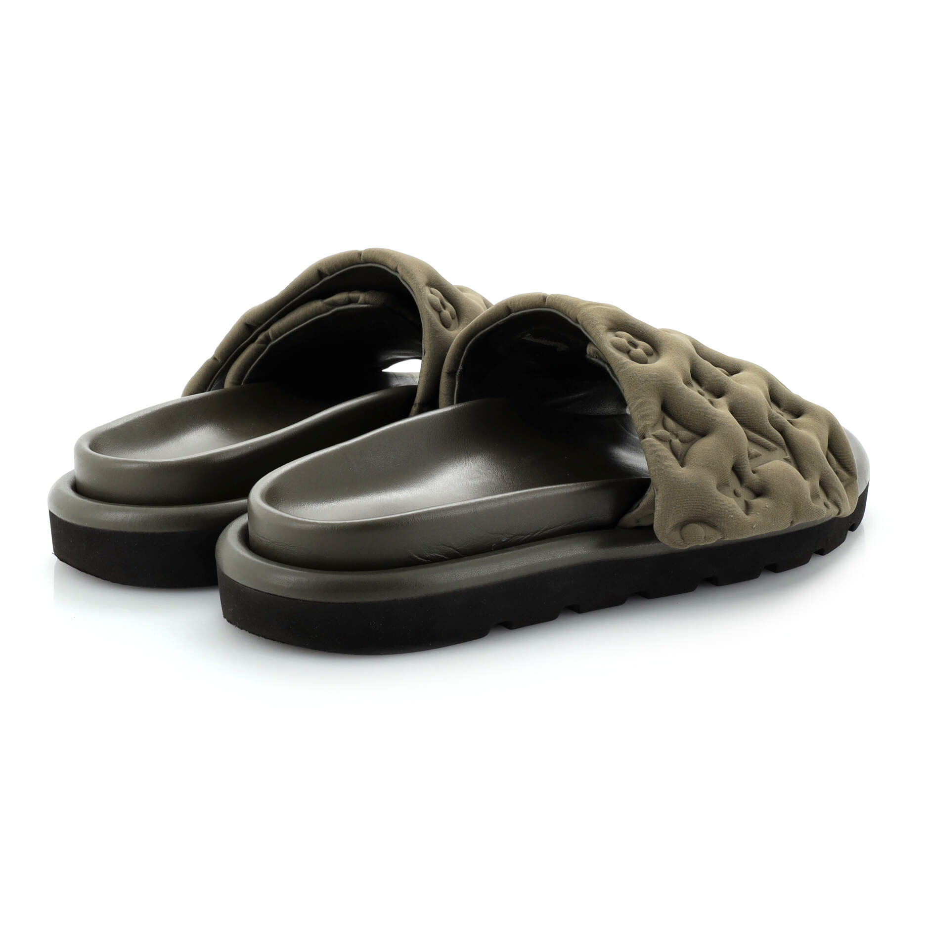 Women's Pool Pillow Comfort Mule Sandals Monogram Puffer Fabric