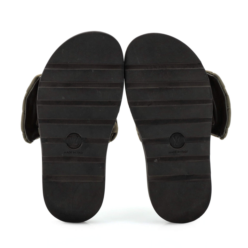 Women's Pool Pillow Comfort Mule Sandals Monogram Puffer Fabric