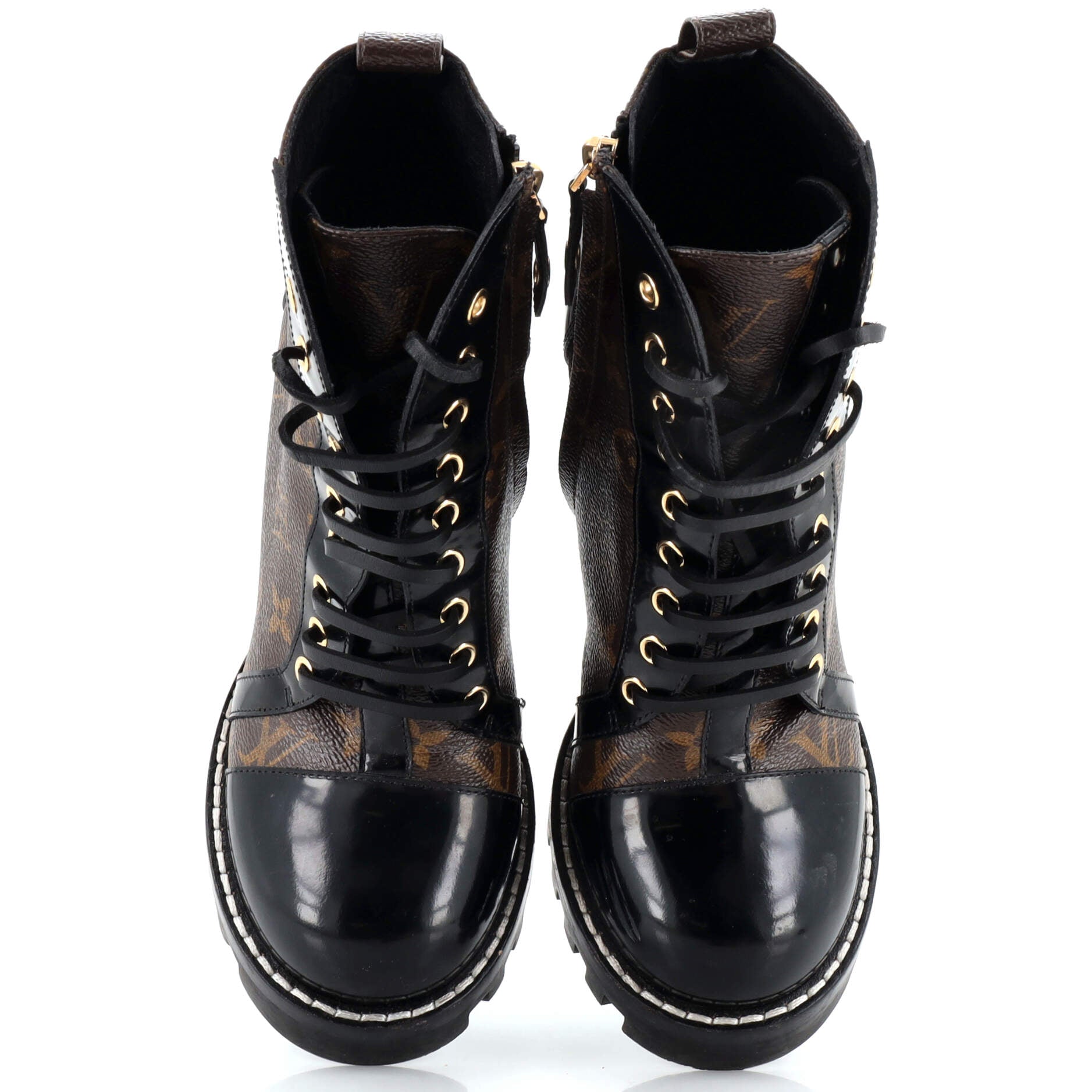 Women's Star Trail Ankle Boots Monogram Canvas with Patent