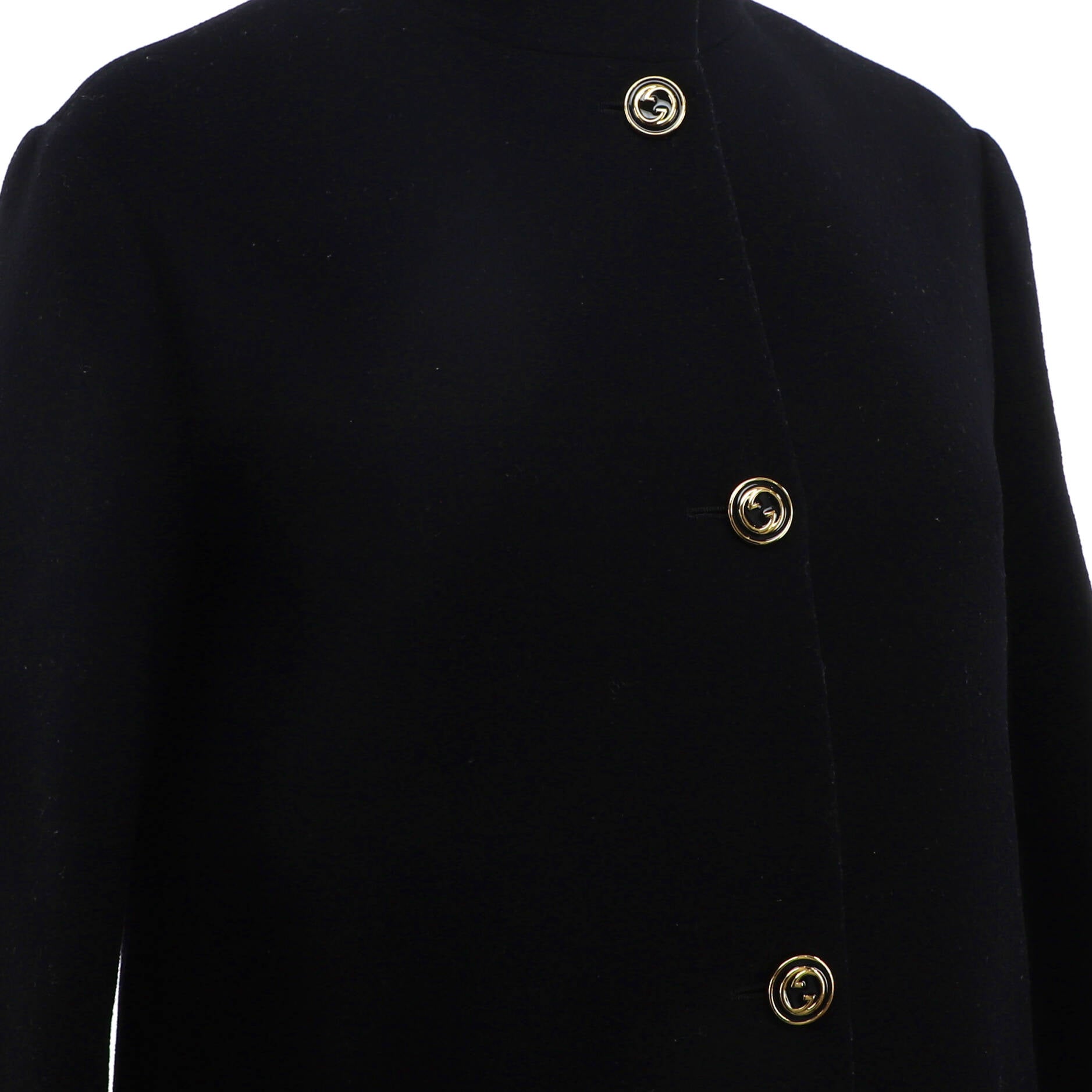 Women's Horsebit Stand Collar Peacoat Wool Blend