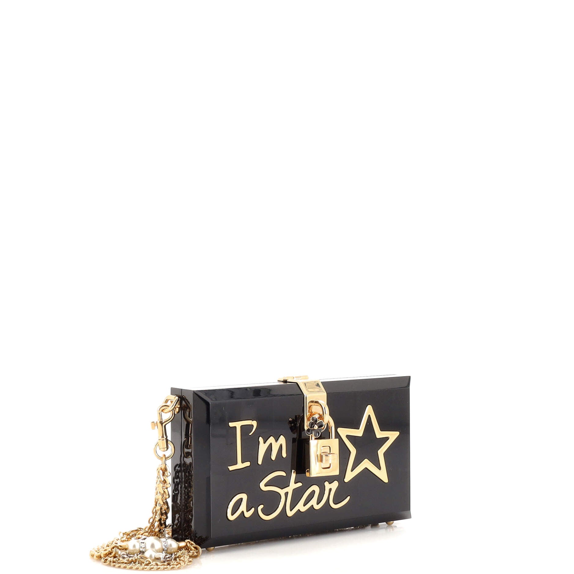 I Am a Star Clutch with Chain Embellished Acrylic Small