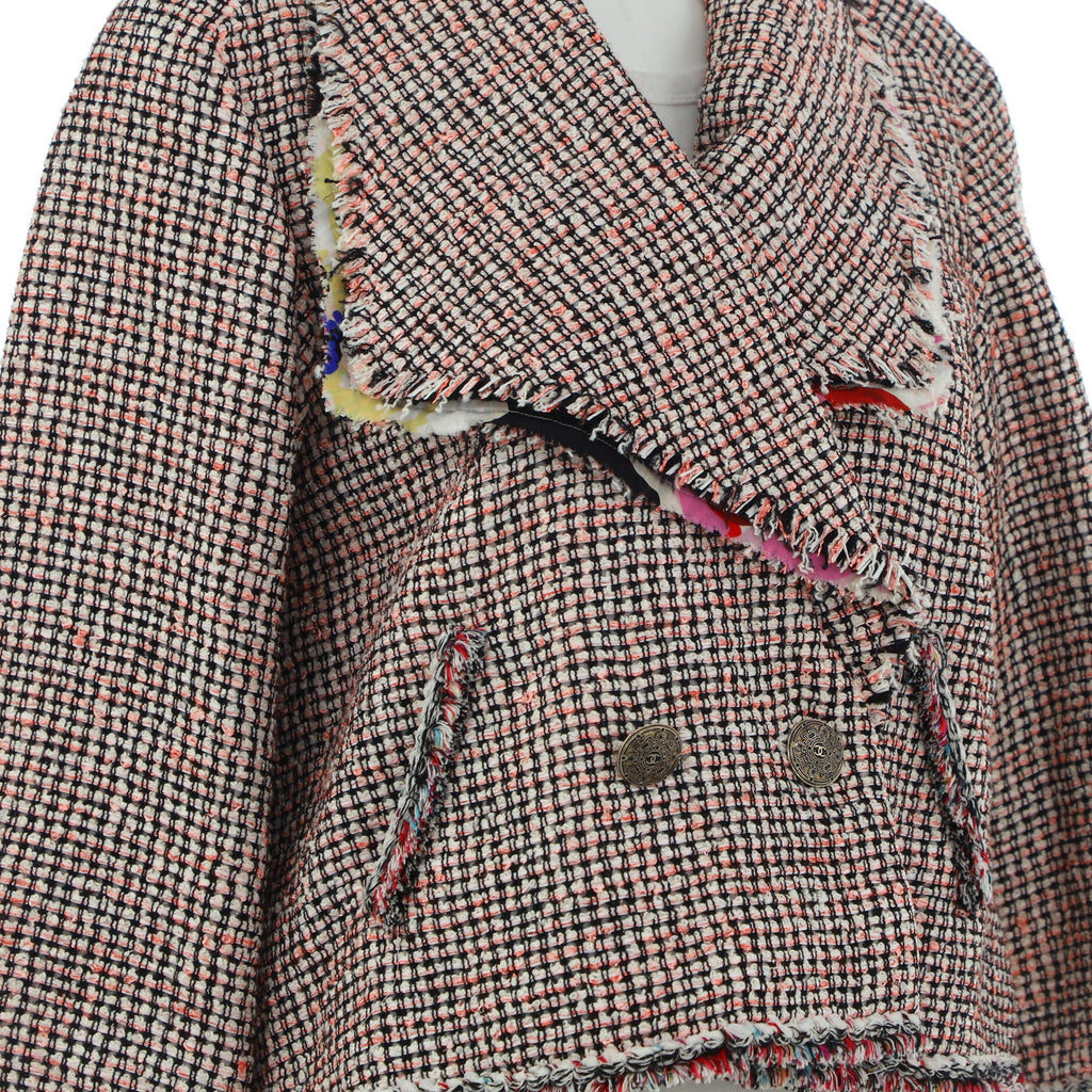 Women's A-Line Cropped Sleeve Jacket Tweed