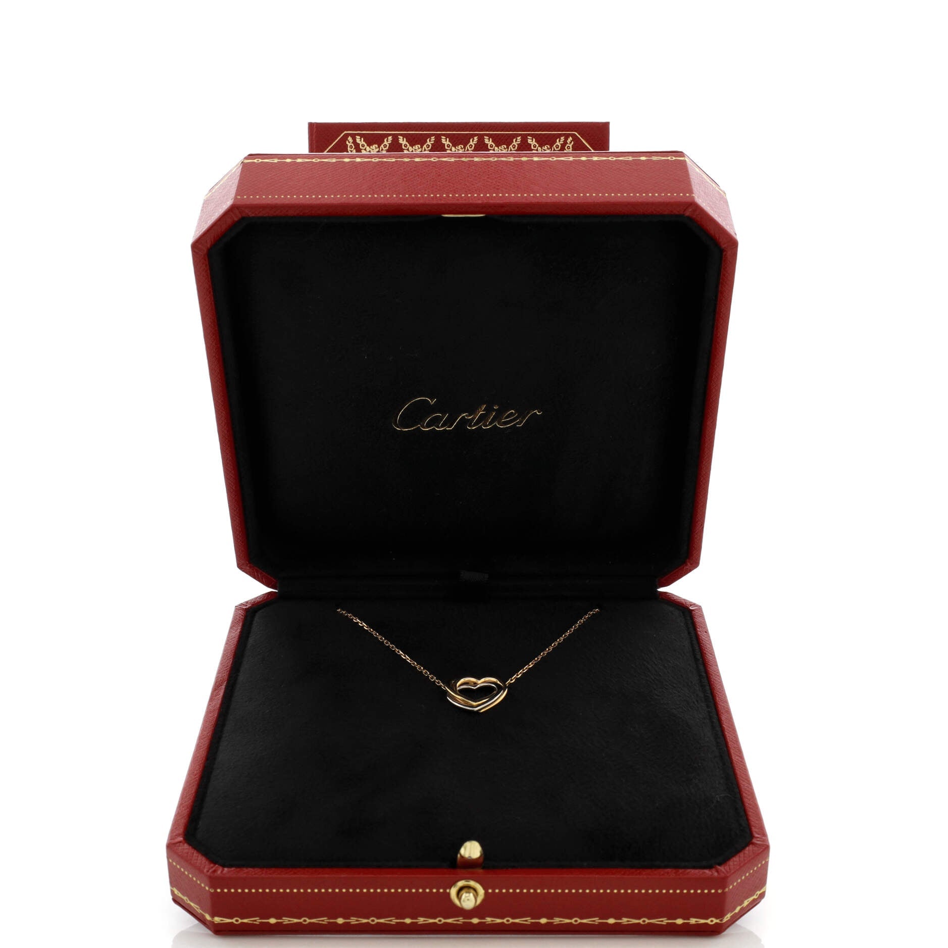 Trinity Heart Pendant Necklace 18K Tricolor Gold