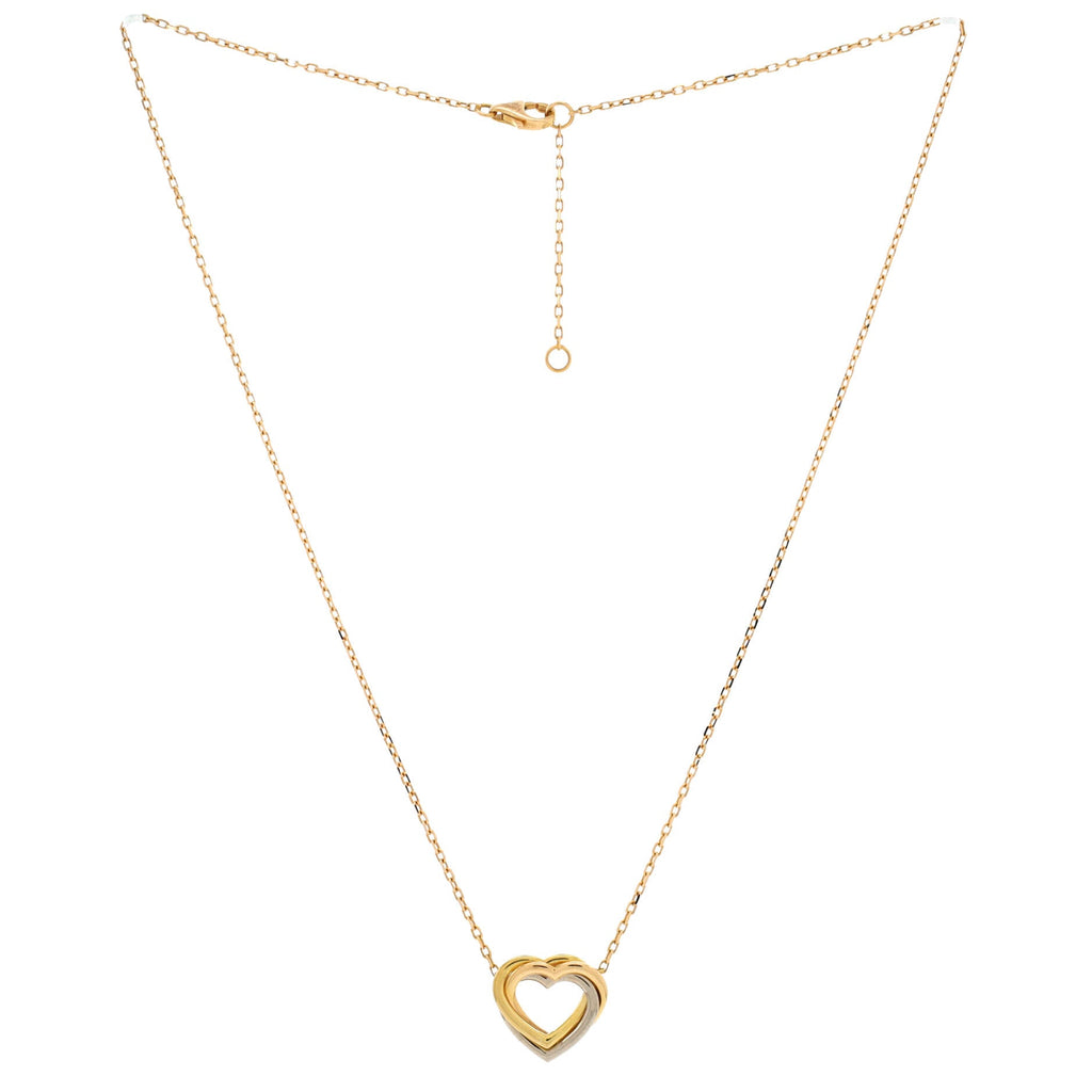 Trinity Heart Pendant Necklace 18K Tricolor Gold