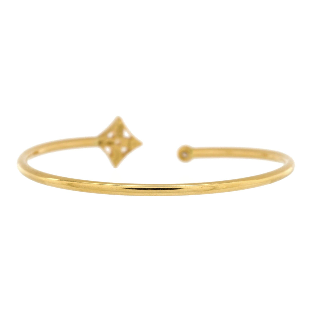 Idylle Blossom Twist Cuff Bracelet 18K Yellow Gold with Pave Diamonds
