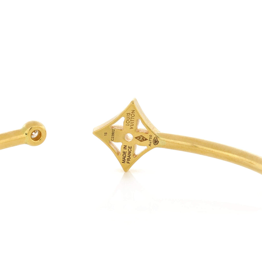 Idylle Blossom Twist Cuff Bracelet 18K Yellow Gold with Pave Diamonds