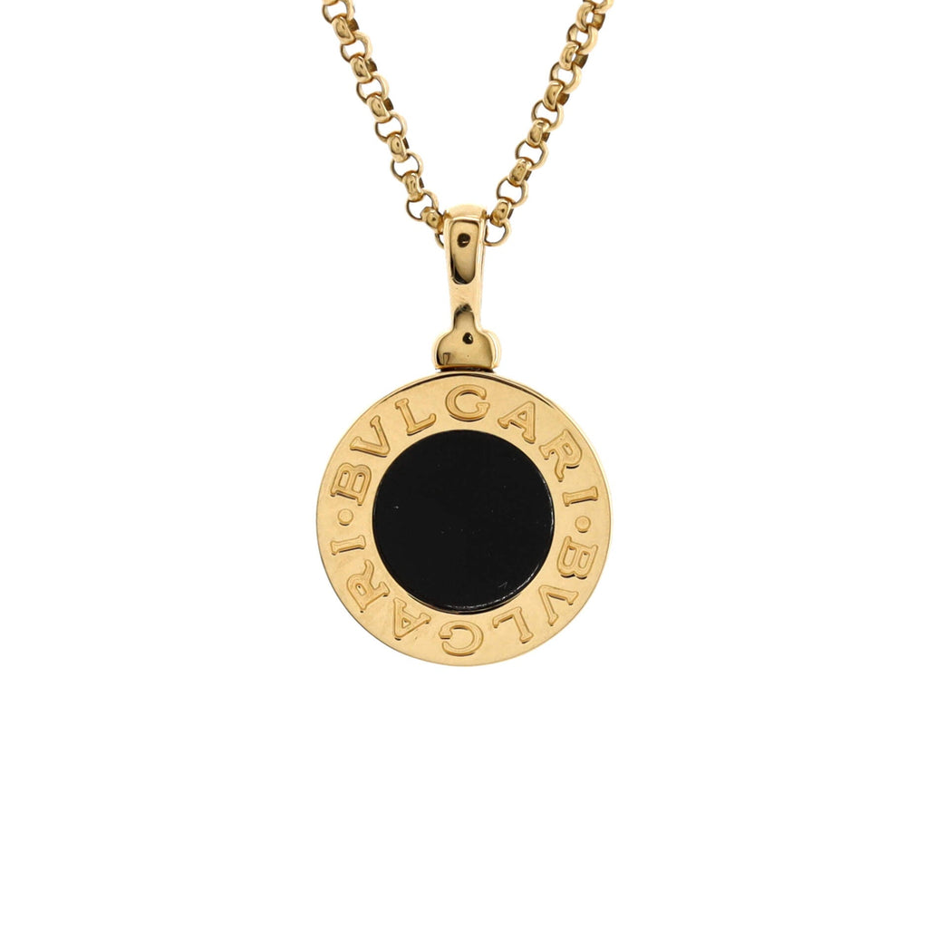 Bvlgari Bvlgari Pendant Necklace 18K Yellow Gold with Onyx