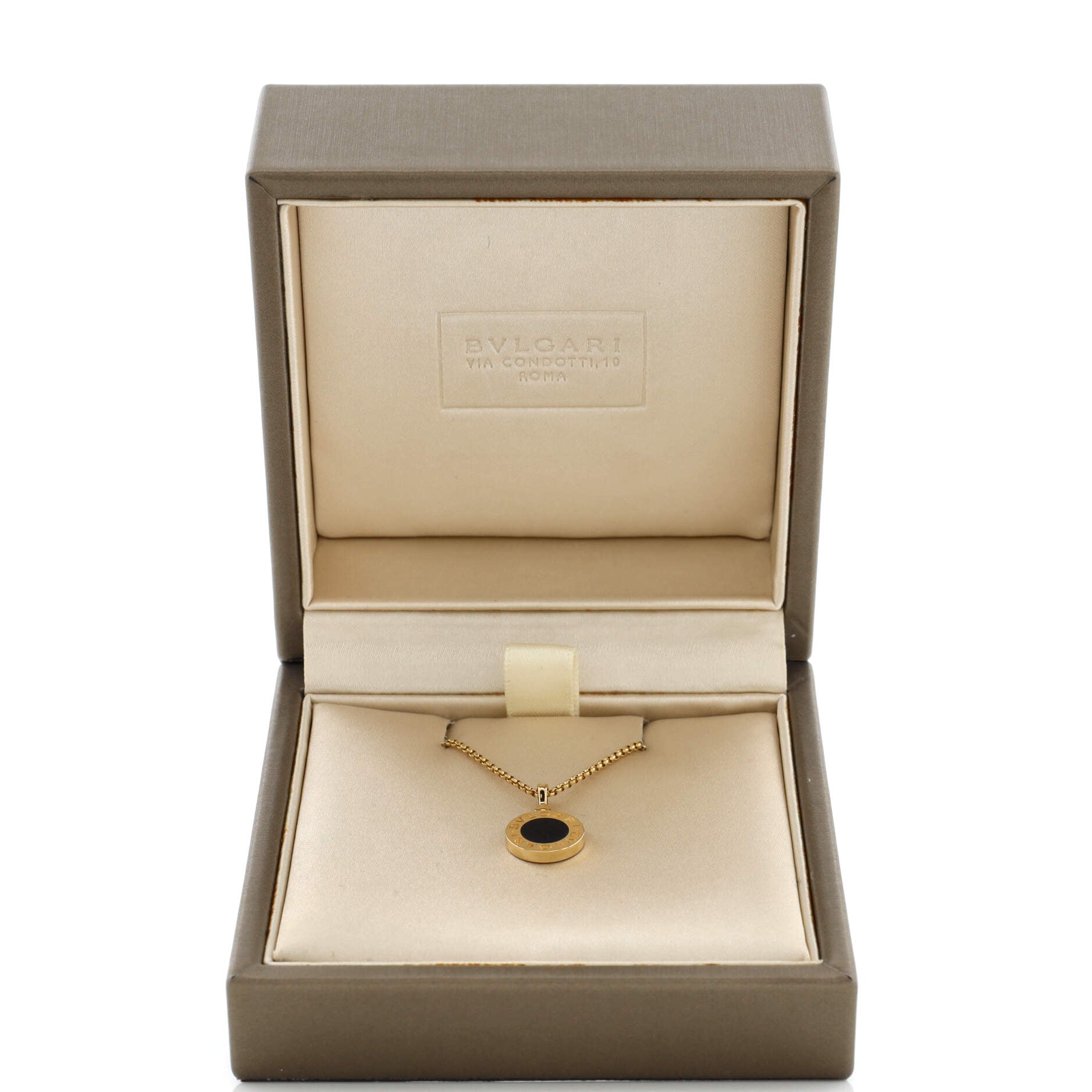 Bvlgari Bvlgari Pendant Necklace 18K Yellow Gold with Onyx