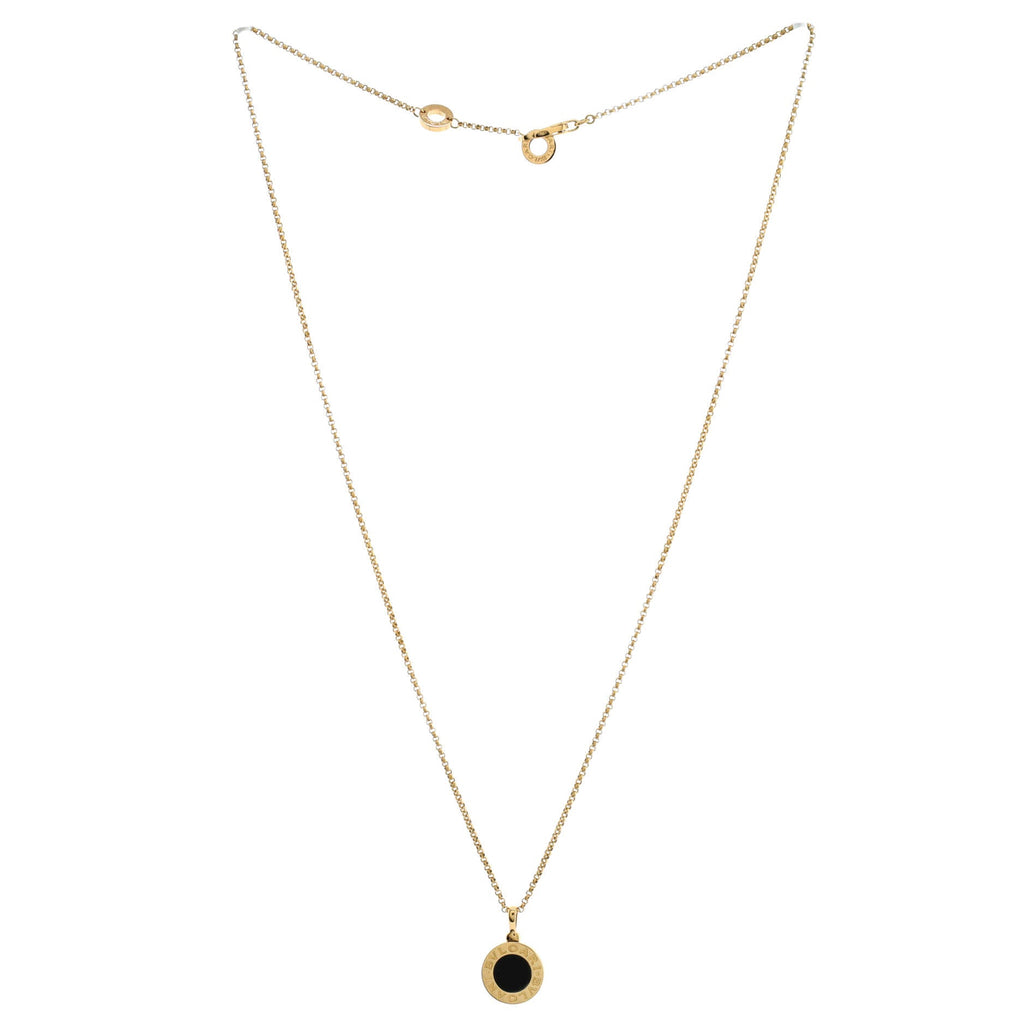 Bvlgari Bvlgari Pendant Necklace 18K Yellow Gold with Onyx