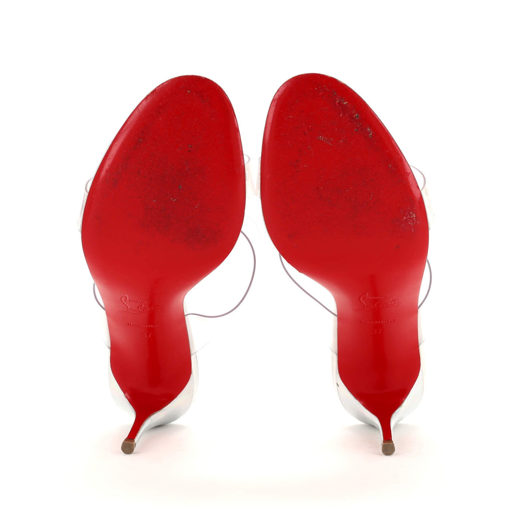 Just Nothing Mule Heeled Sandals PVC and Patent 85