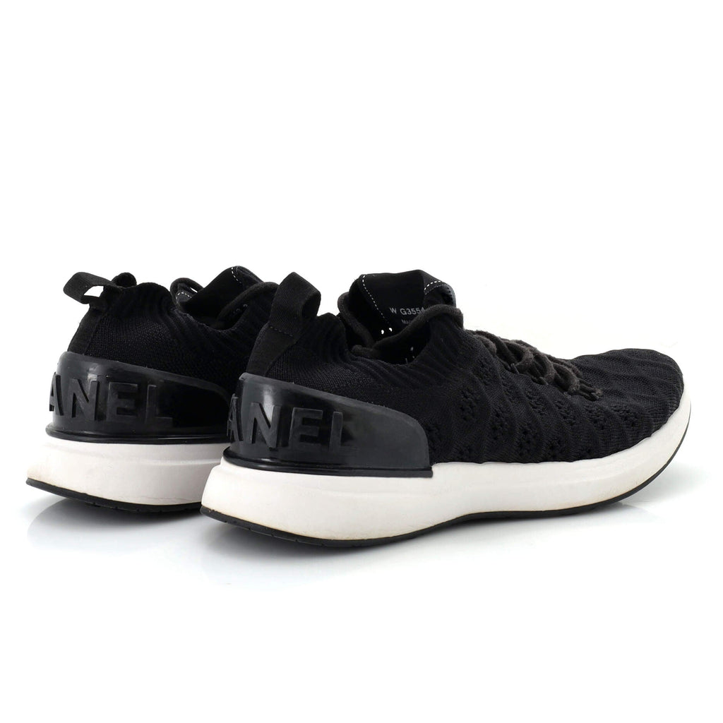 Women's Logo Sock Knit Sneakers Quilted Fabric