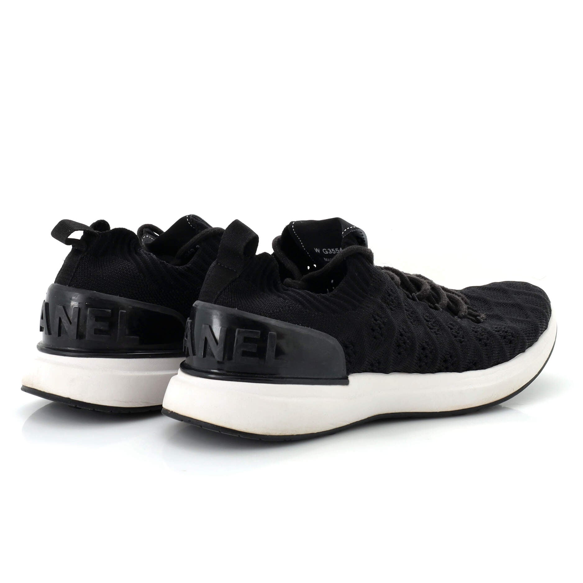 Women's Logo Sock Knit Sneakers Quilted Fabric