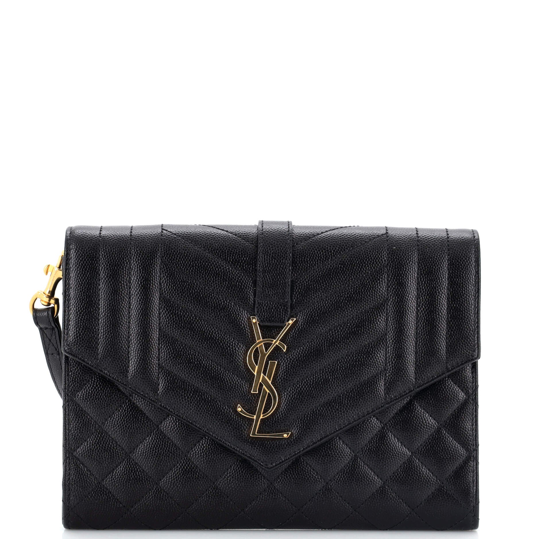 Classic Monogram Envelope Wristlet Clutch Mixed Matelasse Leather