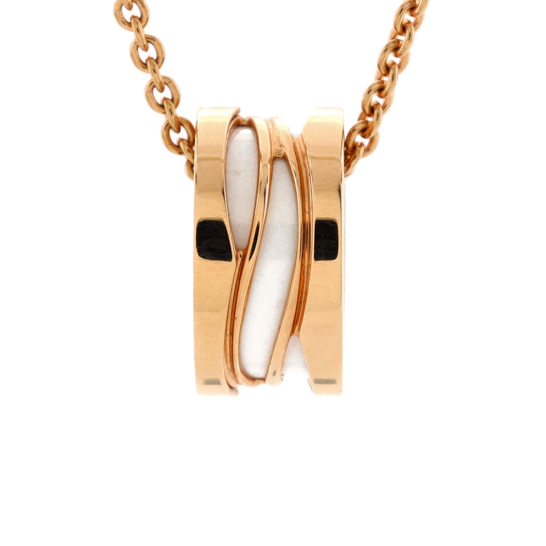 B.Zero1 Pendant Necklace 18K Rose Gold and Ceramic